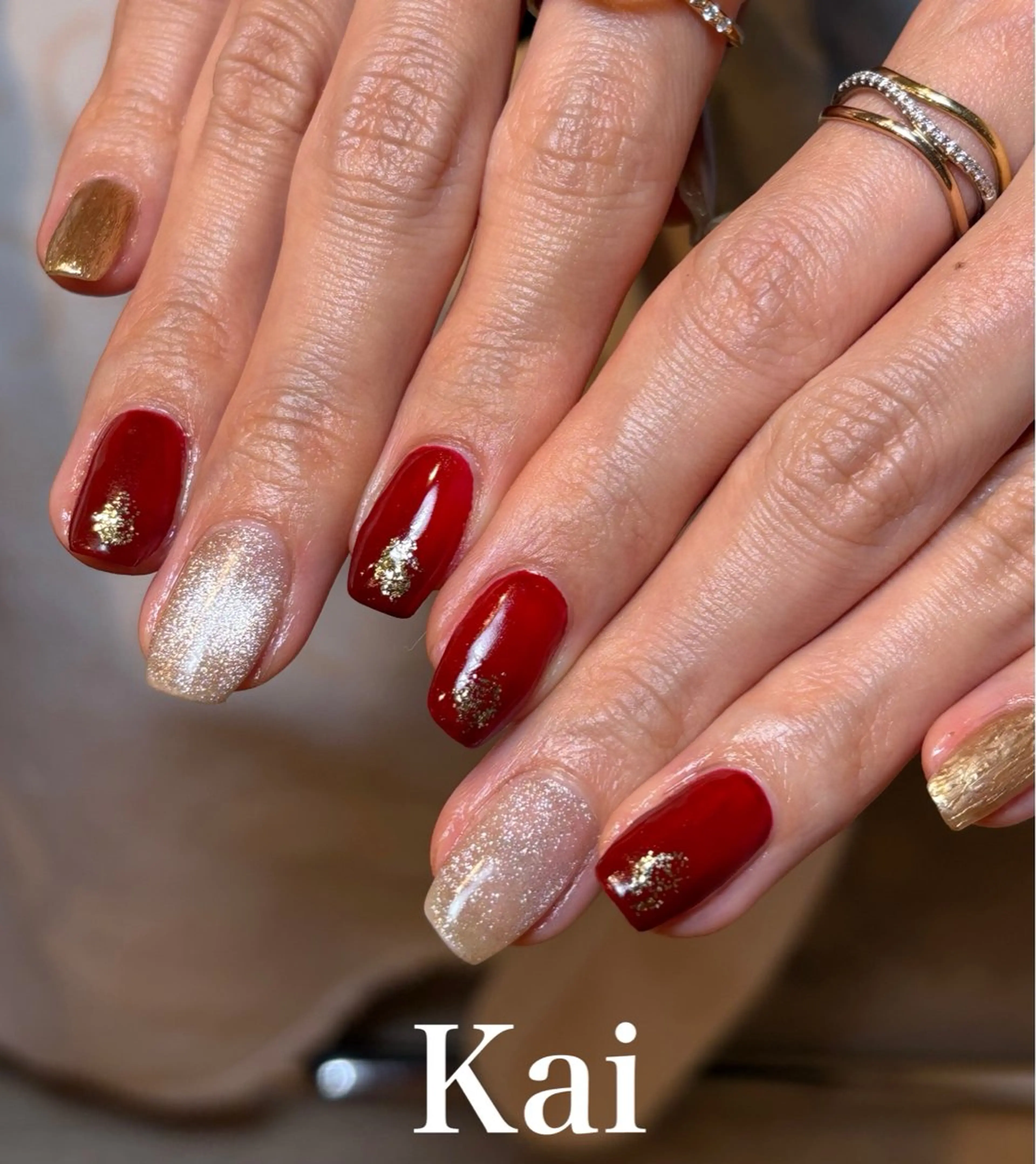 ネイル ボルドー シンプルネイル ハンドネイル Kai  nail Mayukoのネイルデザイン