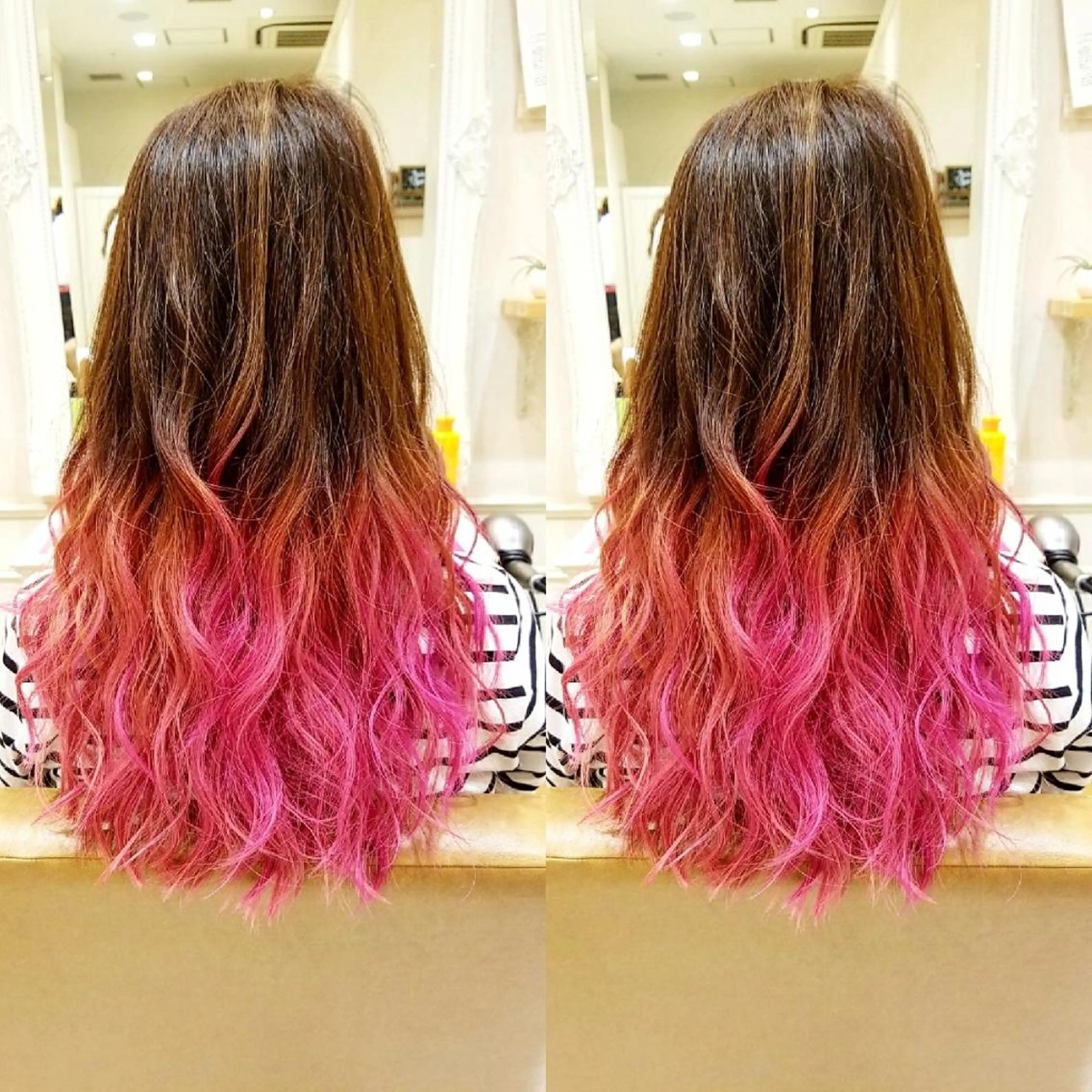 カラー ロング グラデーションカラー ピンクカラー ブリーチ・ハイトーン 特化🎉内山のヘアスタイル