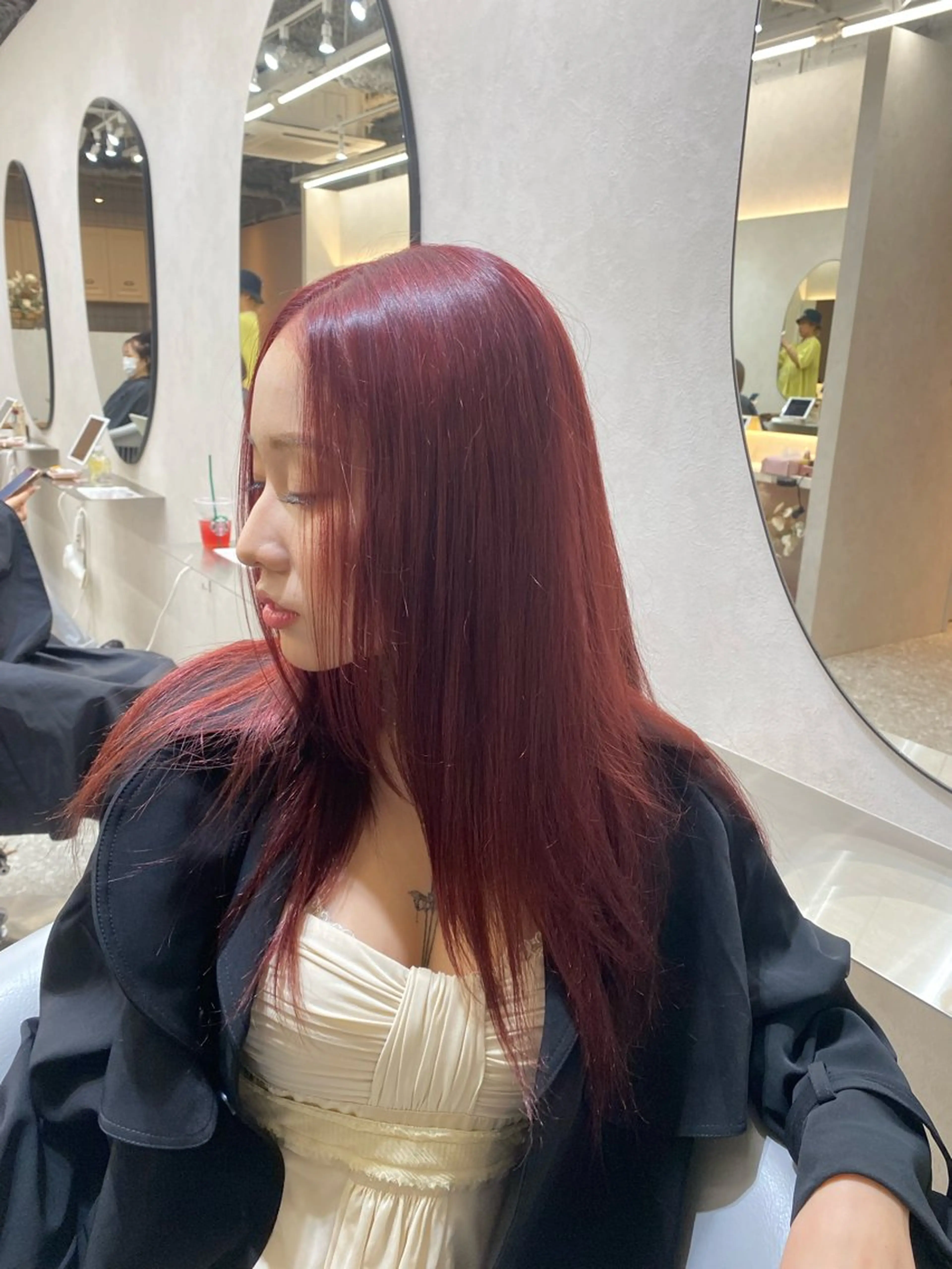 ロング カラー ヘアアレンジ なな 顔周りカット /シールエクステのヘアスタイル