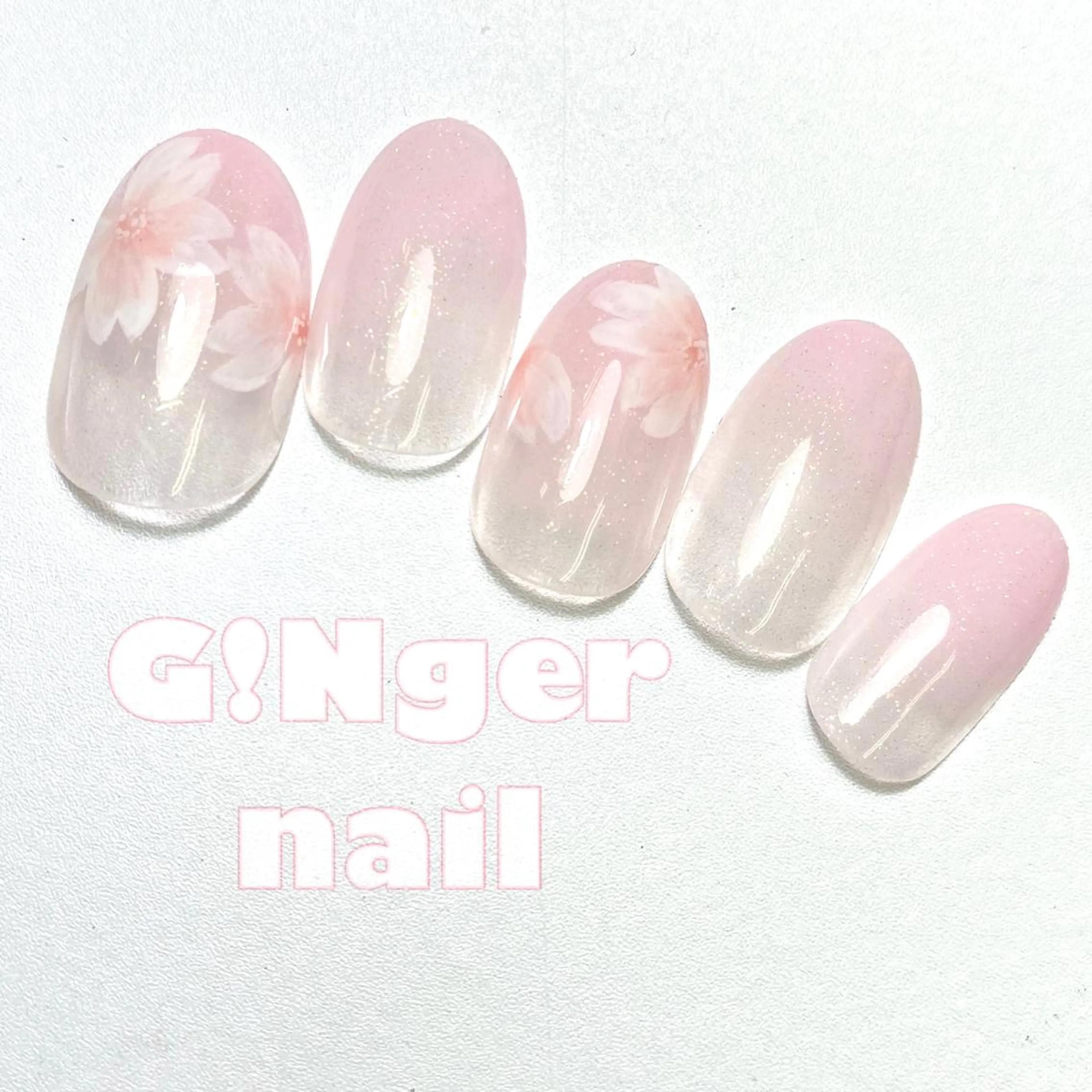 ネイル アートネイル 桜ネイル 代々木 GINGERNAILのネイルデザイン