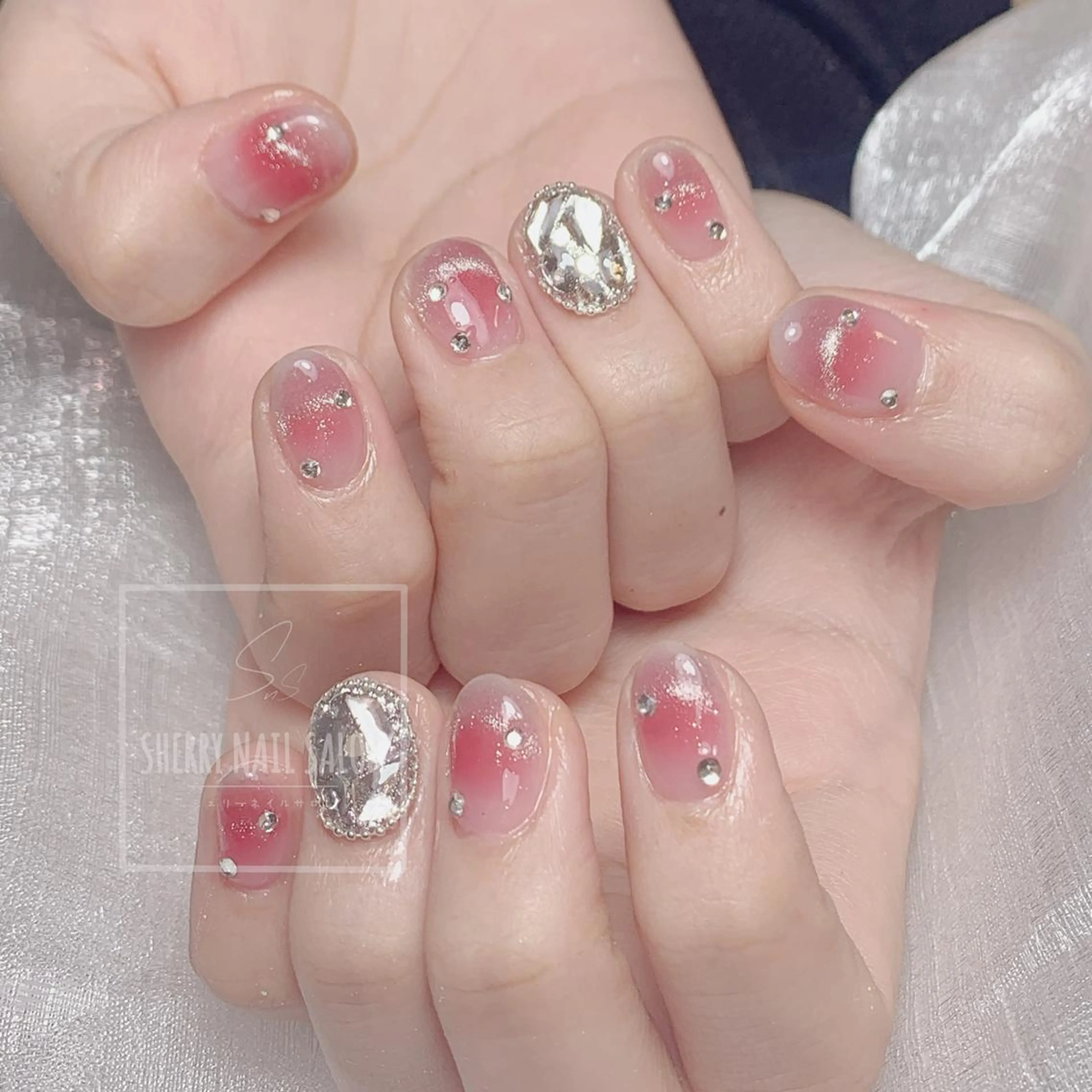 ネイル アートネイル チークネイル フレンチネイル ジェルネイル グラデーション 萌 自宅ネイルサロンのネイルデザイン