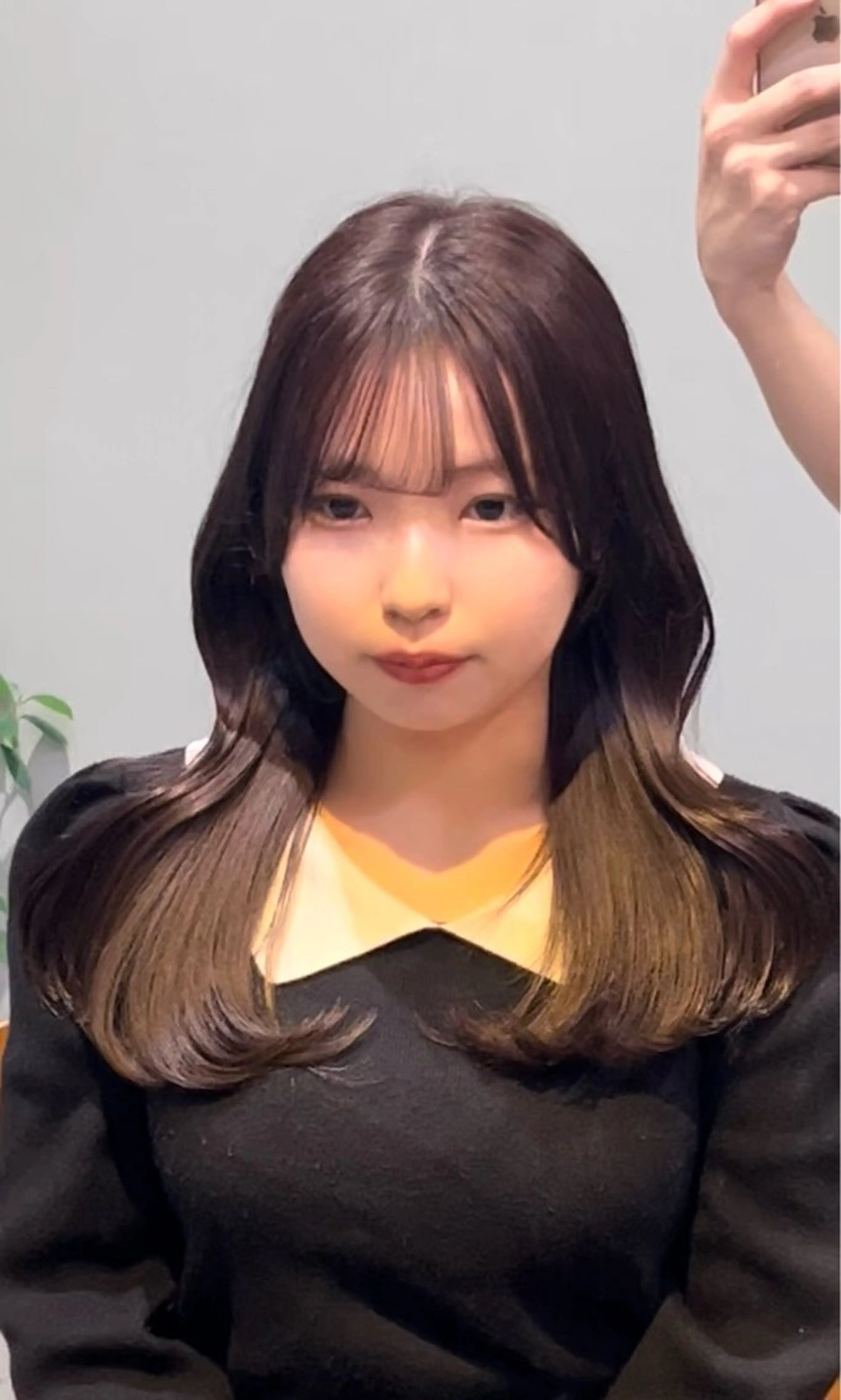 セミロング カラー 長谷川 将斗のヘアスタイル