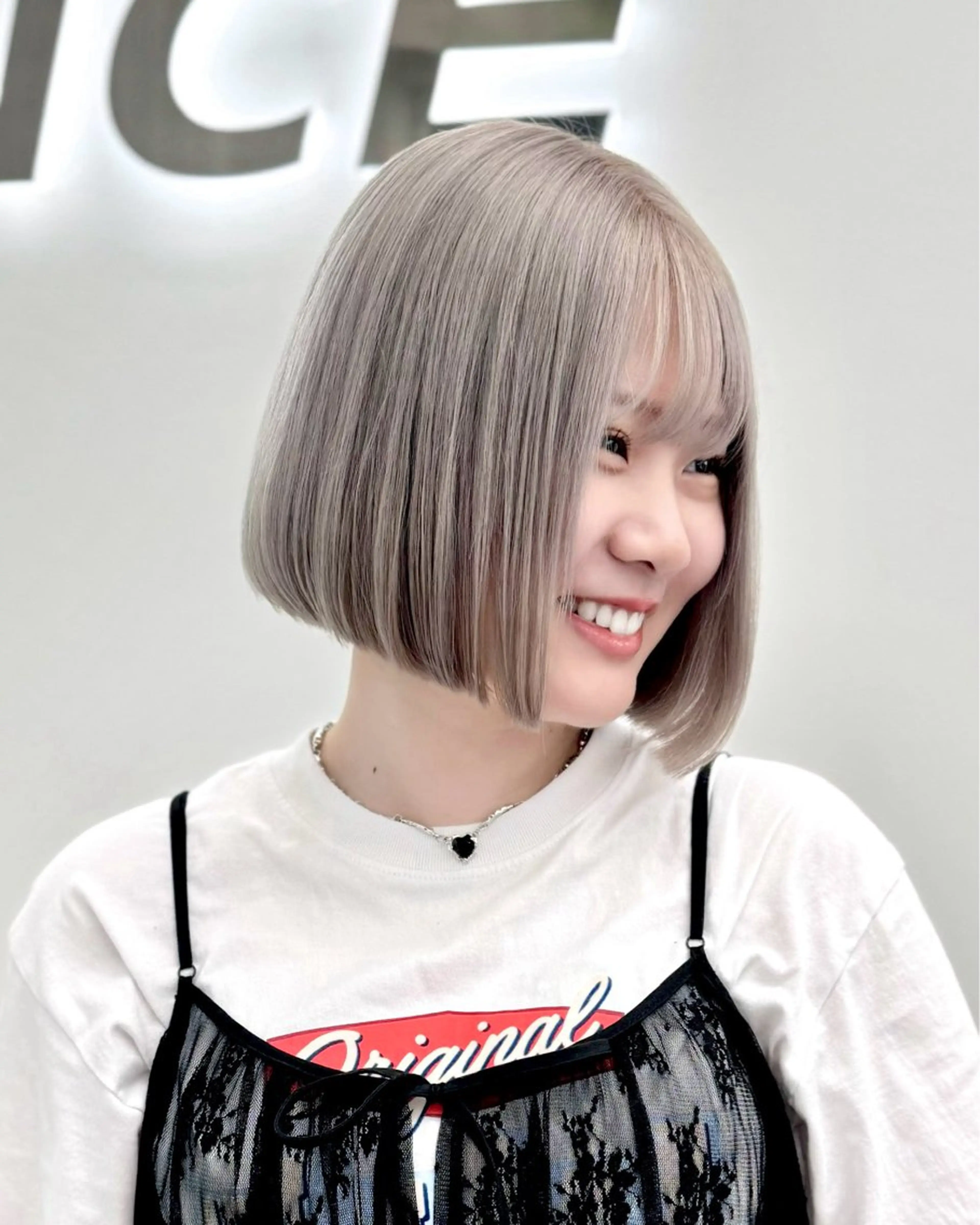 ショート カラー ヘアアレンジ カット トリートメント ヘアセット 縮毛矯正🤍 盛れるボブ/ひかりのヘアスタイル