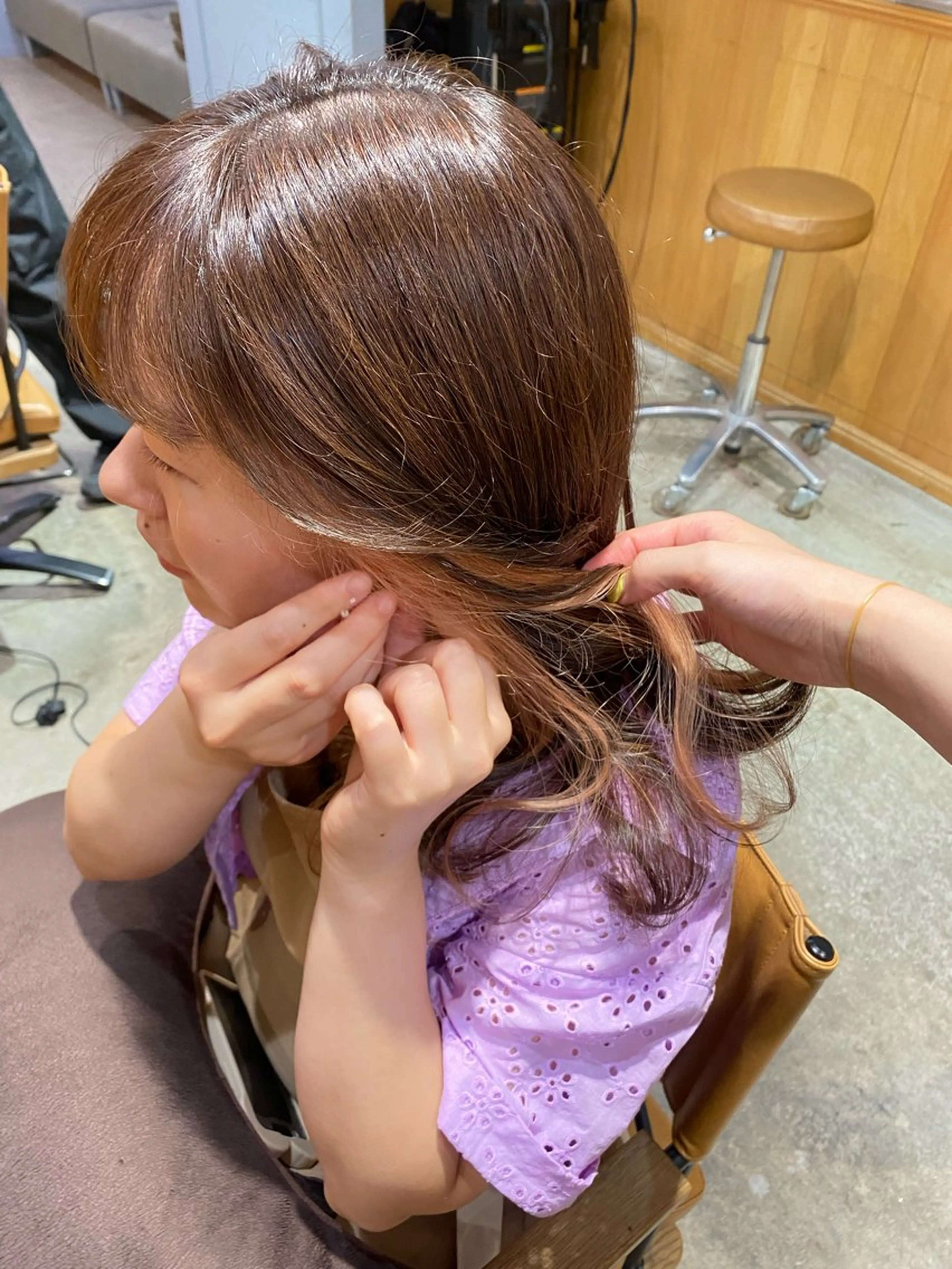 セミロング ヘアカラー GINZARay2 風本朱里🐥のヘアスタイル