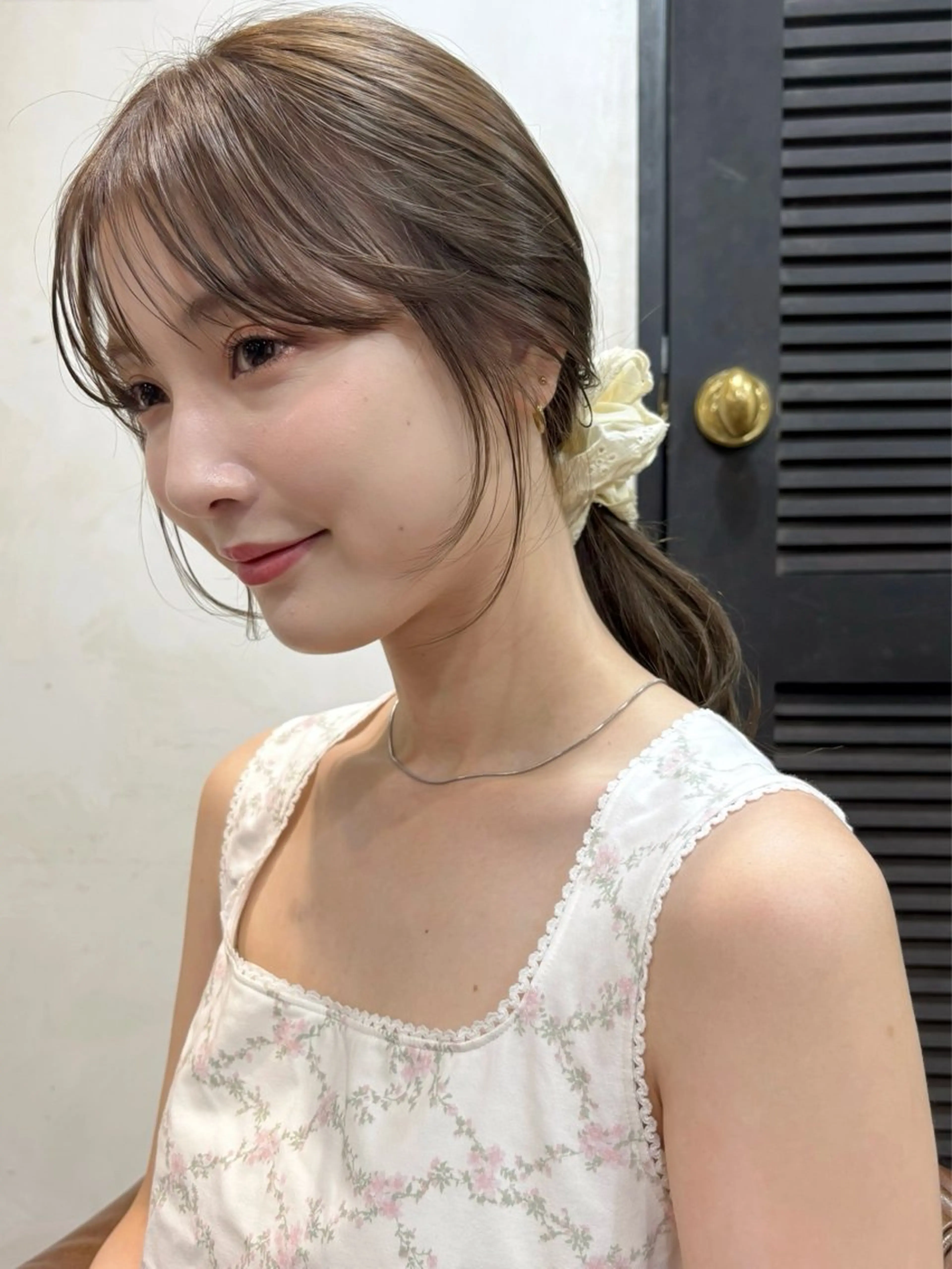 セミロング カラー パーマ カット ヘアカラー レイヤー/透明感/ ブリーチなし/わかなのヘアスタイル