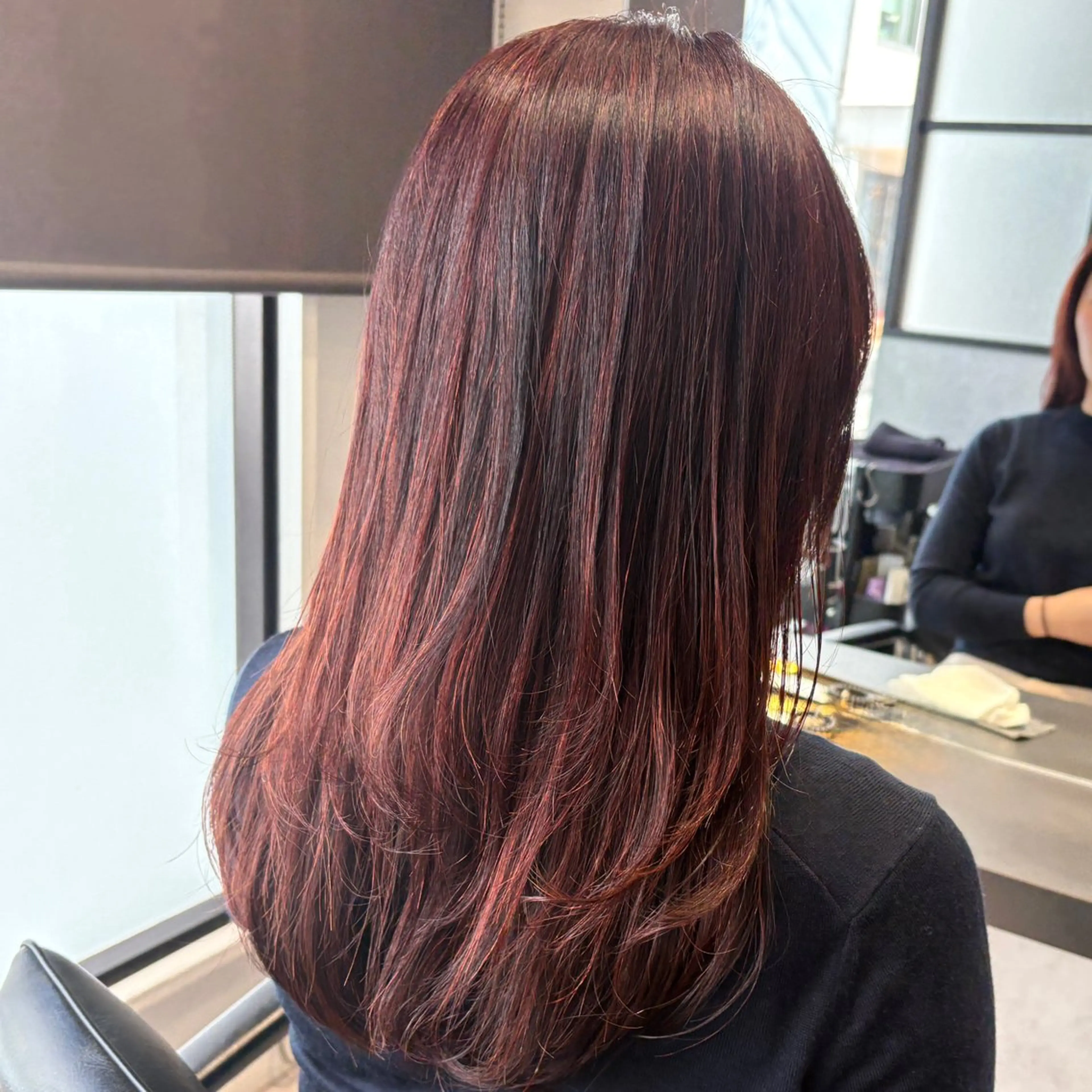 ロング カラー ハイライトカラー レッドカラー ハイライト カット ヘアカラー matka白髪ぼかし 大人ヘア/KEIKOのヘアスタイル