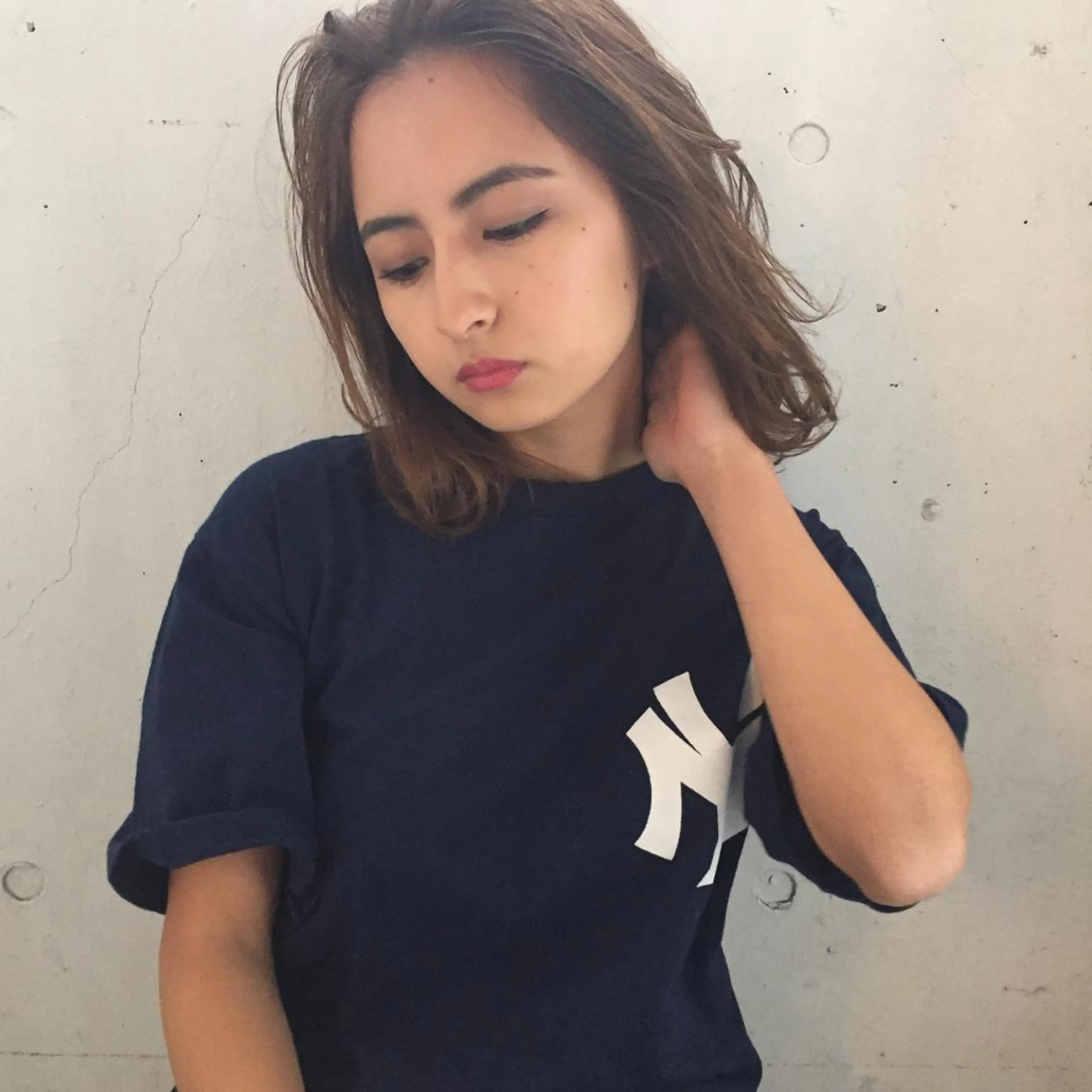 ミディアム 切りっぱなしボブ ミディアムパーマ アッシュ ボブ 外国人風カラー ショート職人 美容師【KENTA】のヘアスタイル