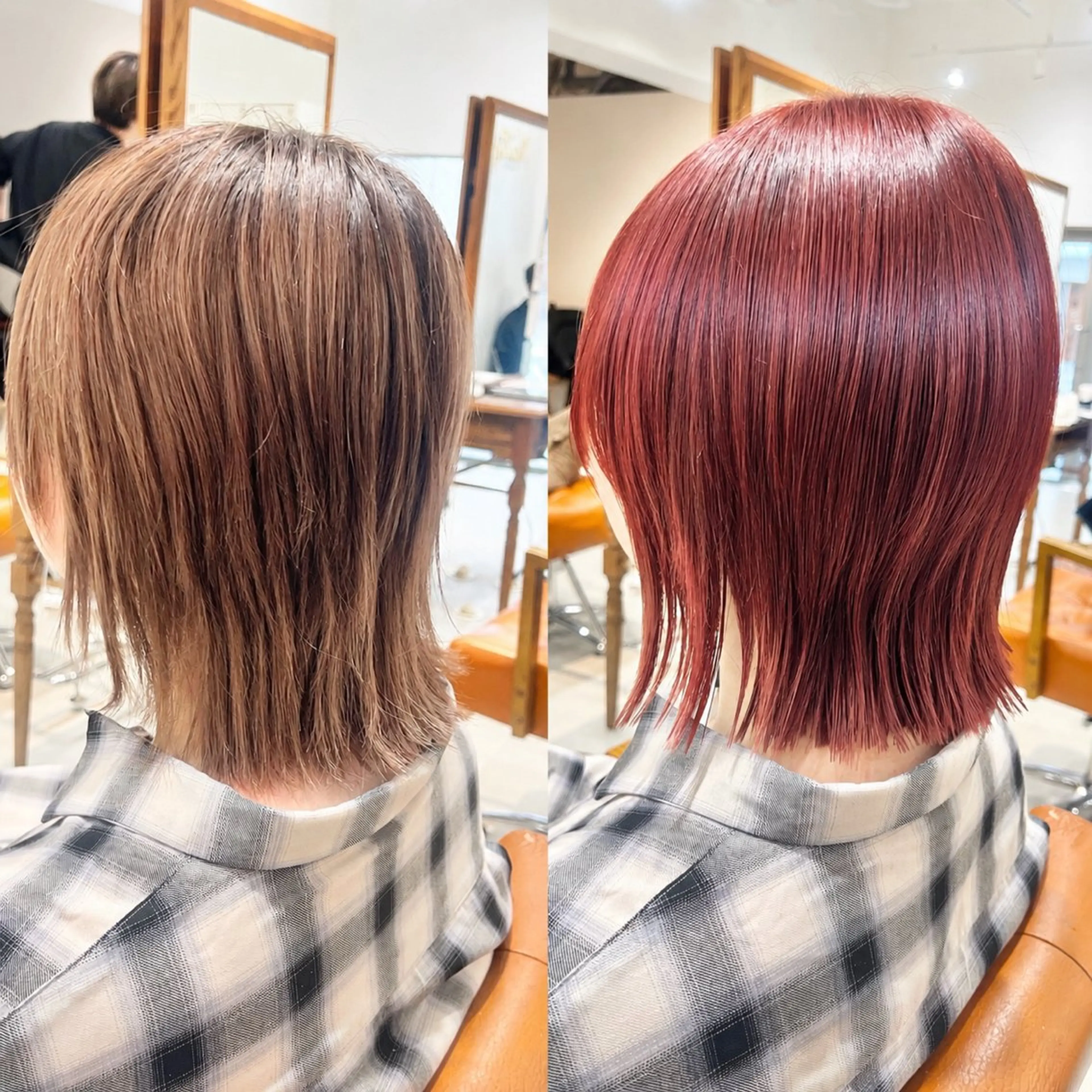 セミロング カラー レッドカラー カット ヘアカラー 🫧ボブ/艶髪カラー 伊原修子のヘアスタイル