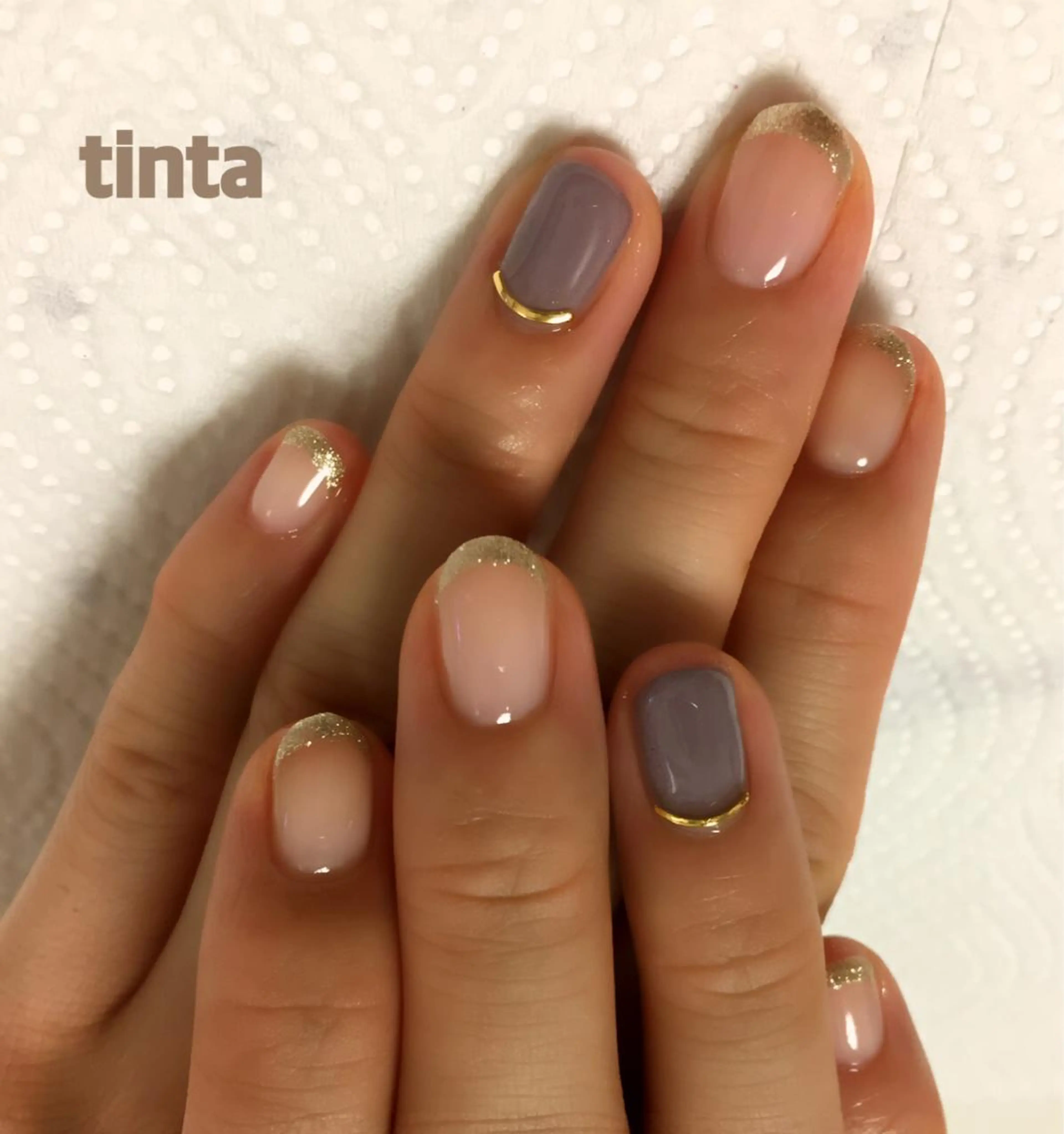 ネイル フレンチネイル ラメ(グリッター) 馬場 典子のネイルデザイン