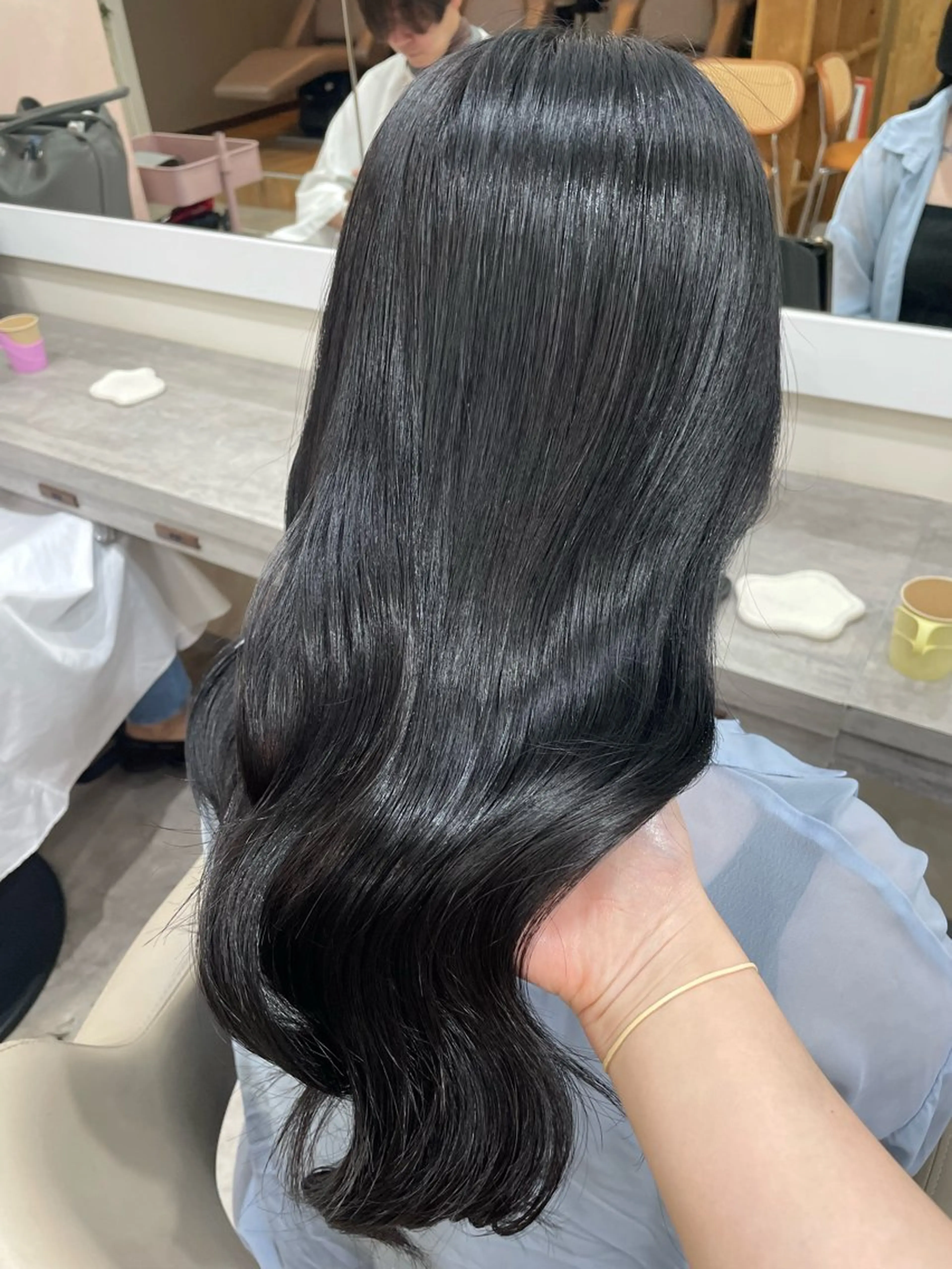 セミロング カラー 韓国風パーマ/ヘア セット/店長みづきのヘアスタイル