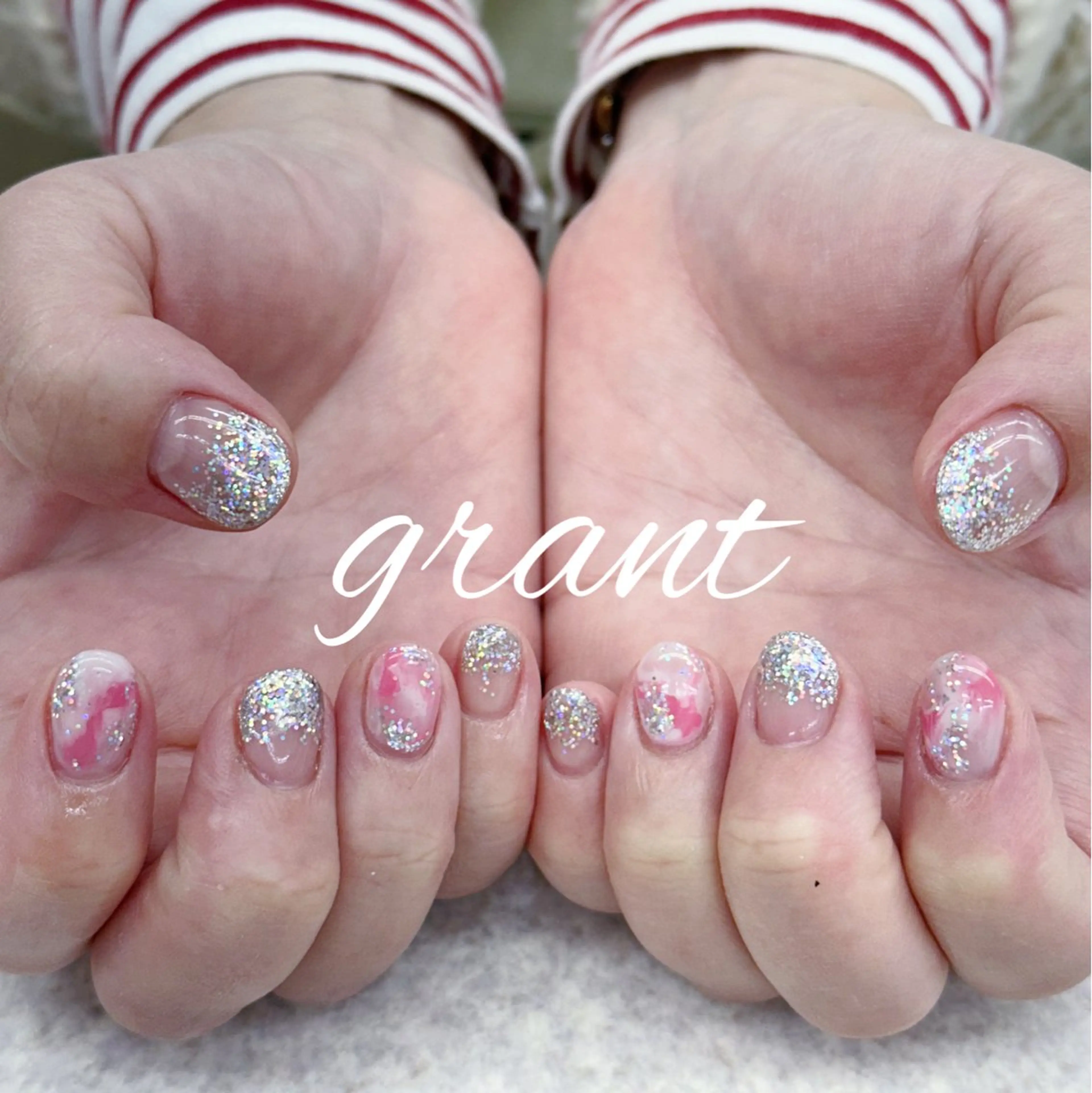 ネイル グラデーション キラキラネイル ハンドネイル nailsalon grantのネイルデザイン