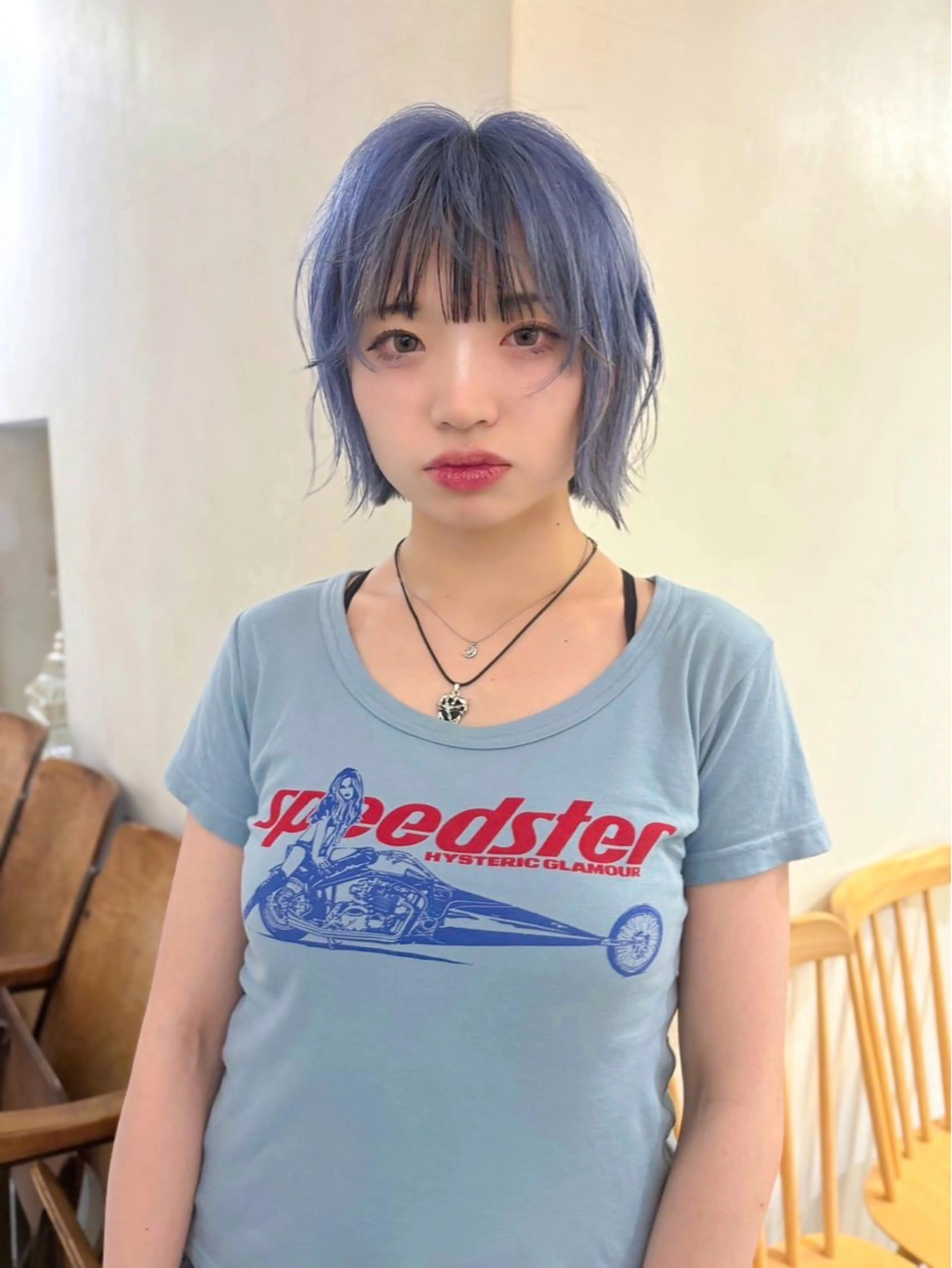 カラー 黒髪 ブリーチ ブルーカラー デザインカラー ボブ ﾘｭｳﾄ/ オシャレ製造美容師のヘアスタイル