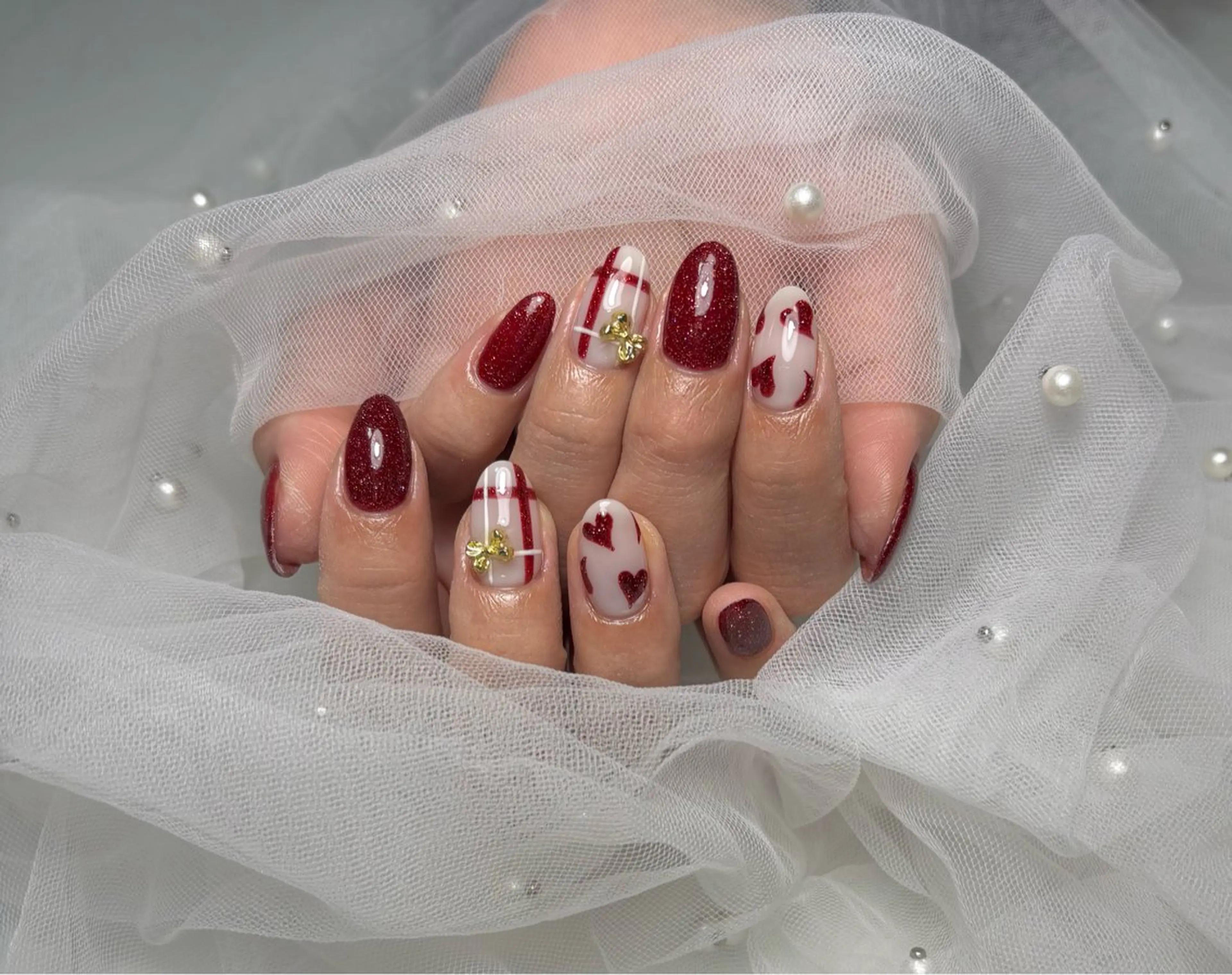 ネイル 冬ネイル クリスマス ハンドネイル 🦋 Rina🦋のネイルデザイン
