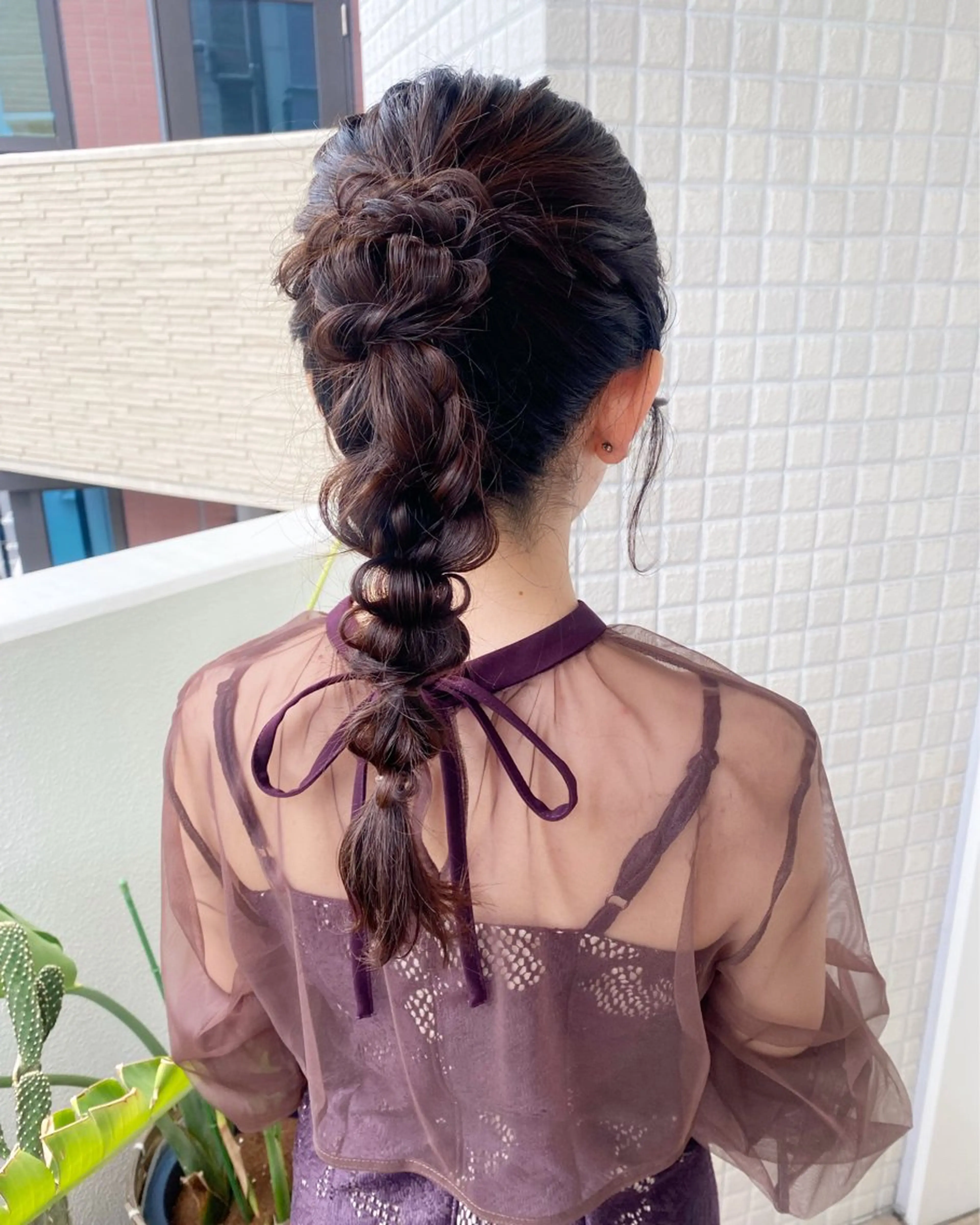 ヘアアレンジ 透けるベージュ/ 艶カラー♡のヘアスタイル
