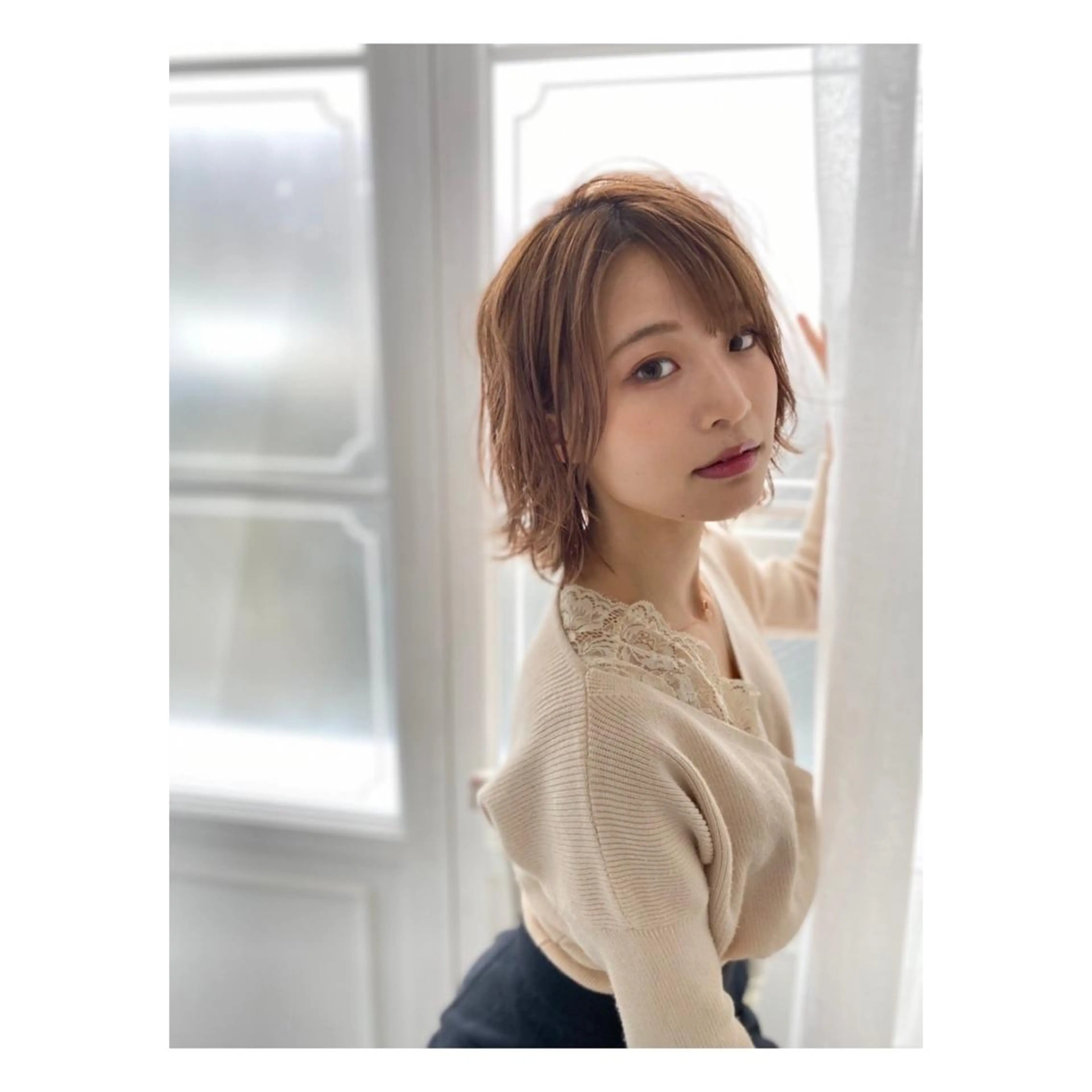 ミディアム カット ヘアカラー 菊池大一 溝の口パーマのヘアスタイル