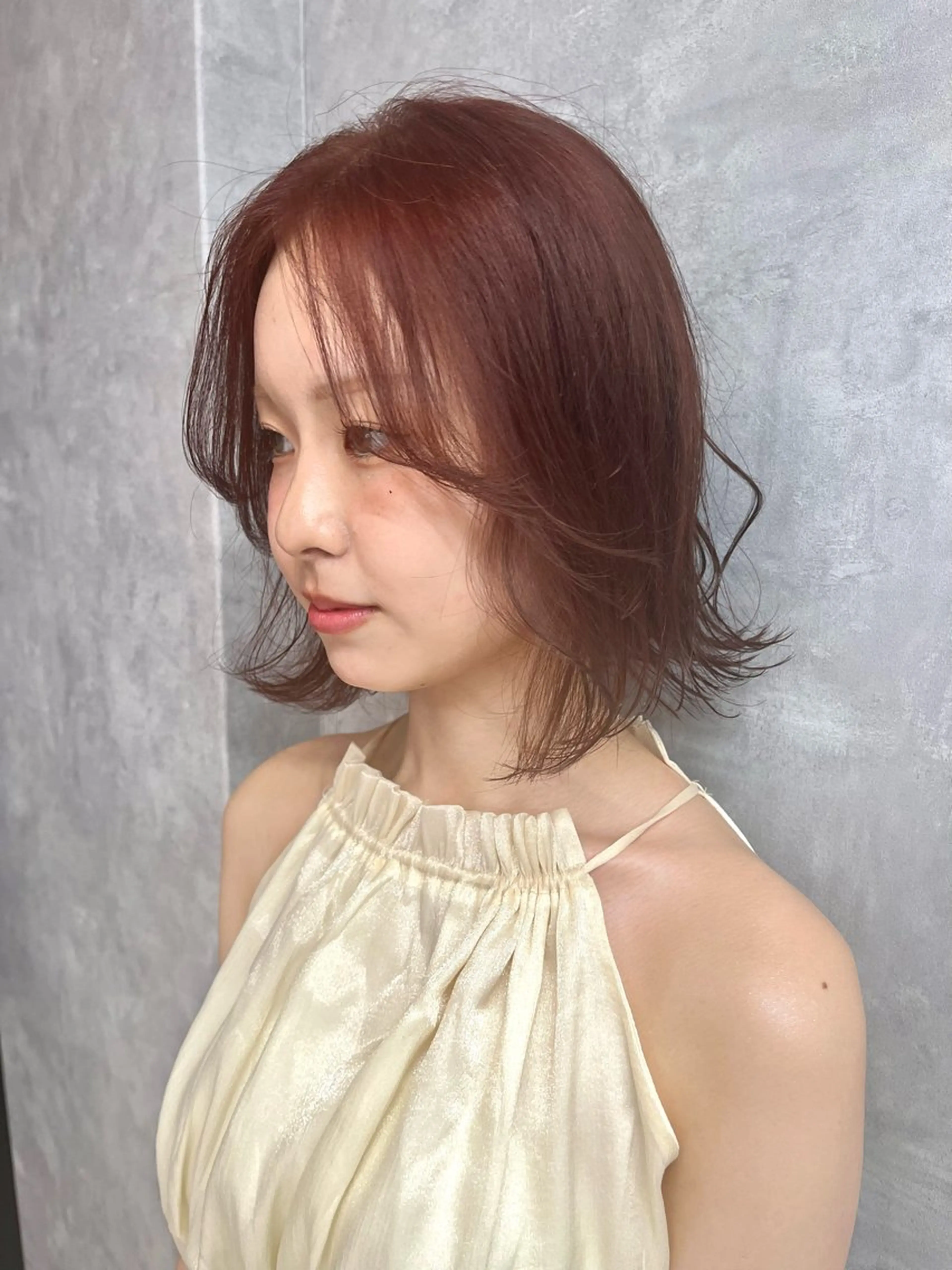 ショート カラー ブラウンカラー ピンクカラー ピンクブラウン ボブ カット ヘアカラー トリートメント 髪質改善縮毛矯正/暖 色カラー/ウエダカナのヘアスタイル