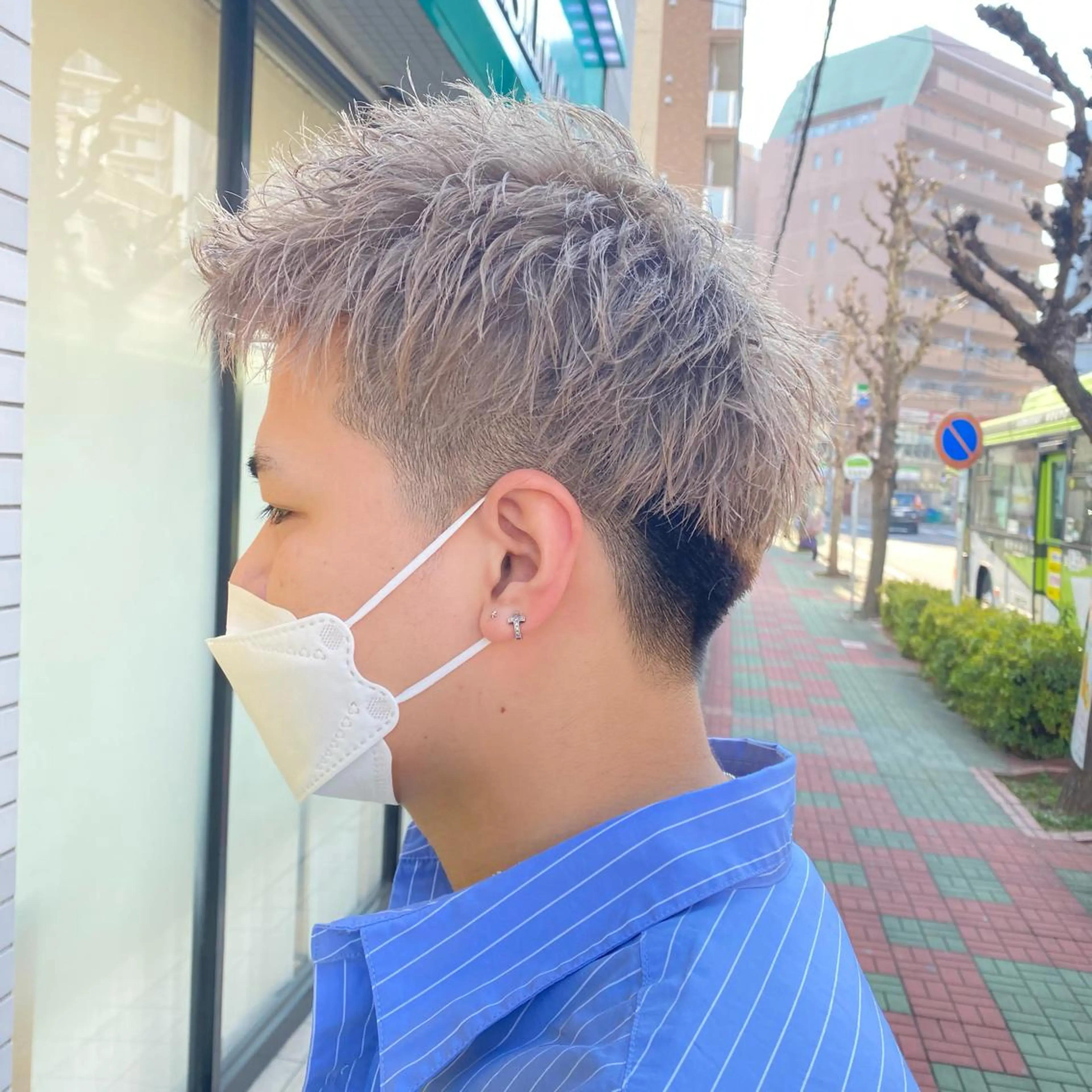 ショート メンズ メンズハイトーン ショートヘア カット 髪質改善カラー/店長 宮内秀峰のヘアスタイル