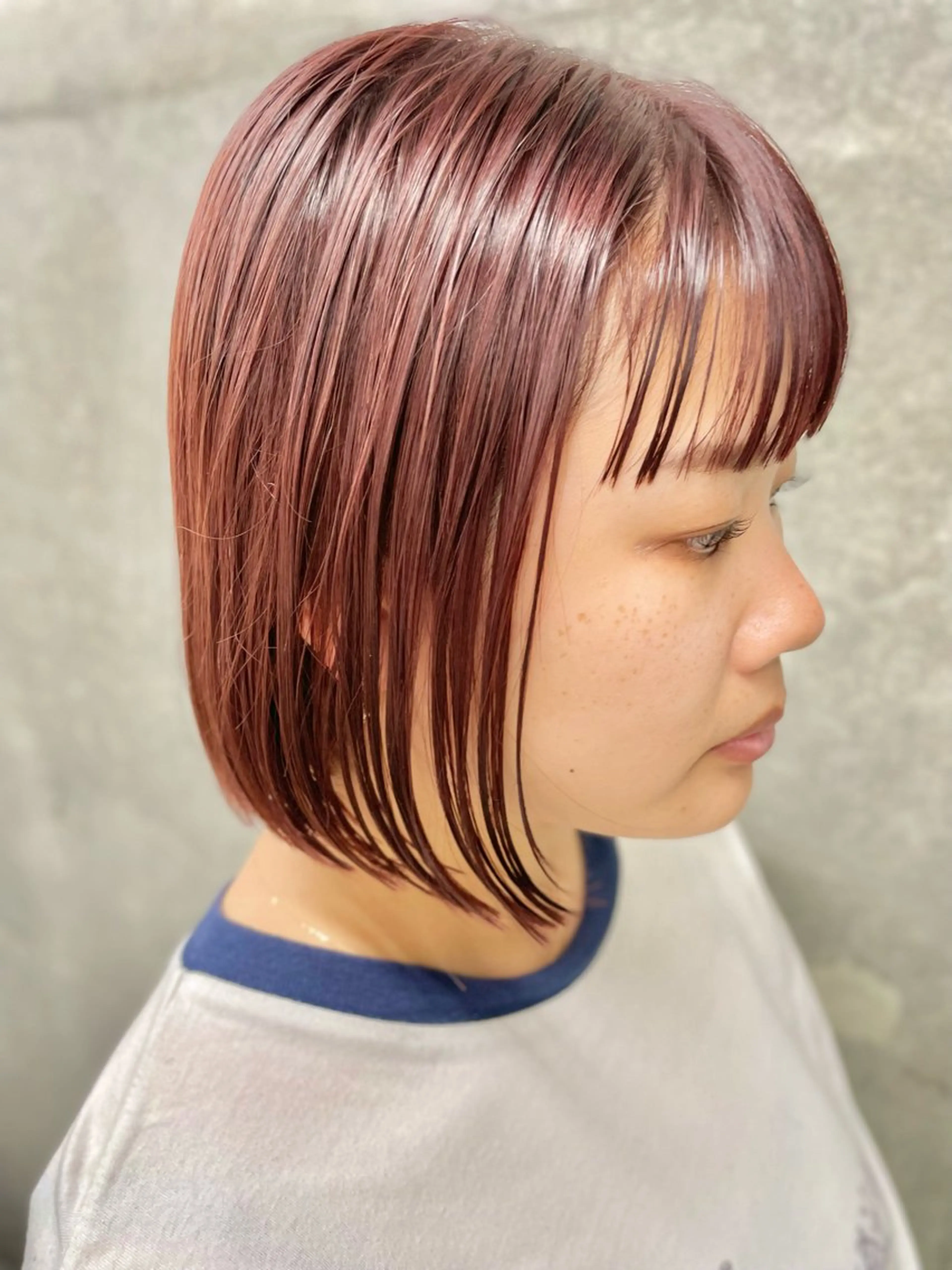 ショート アッシュ ボブ くびれヘア ハイライト レイヤーカット 表参道/髪質改善/ 髪質改善カラー/遠藤のヘアスタイル