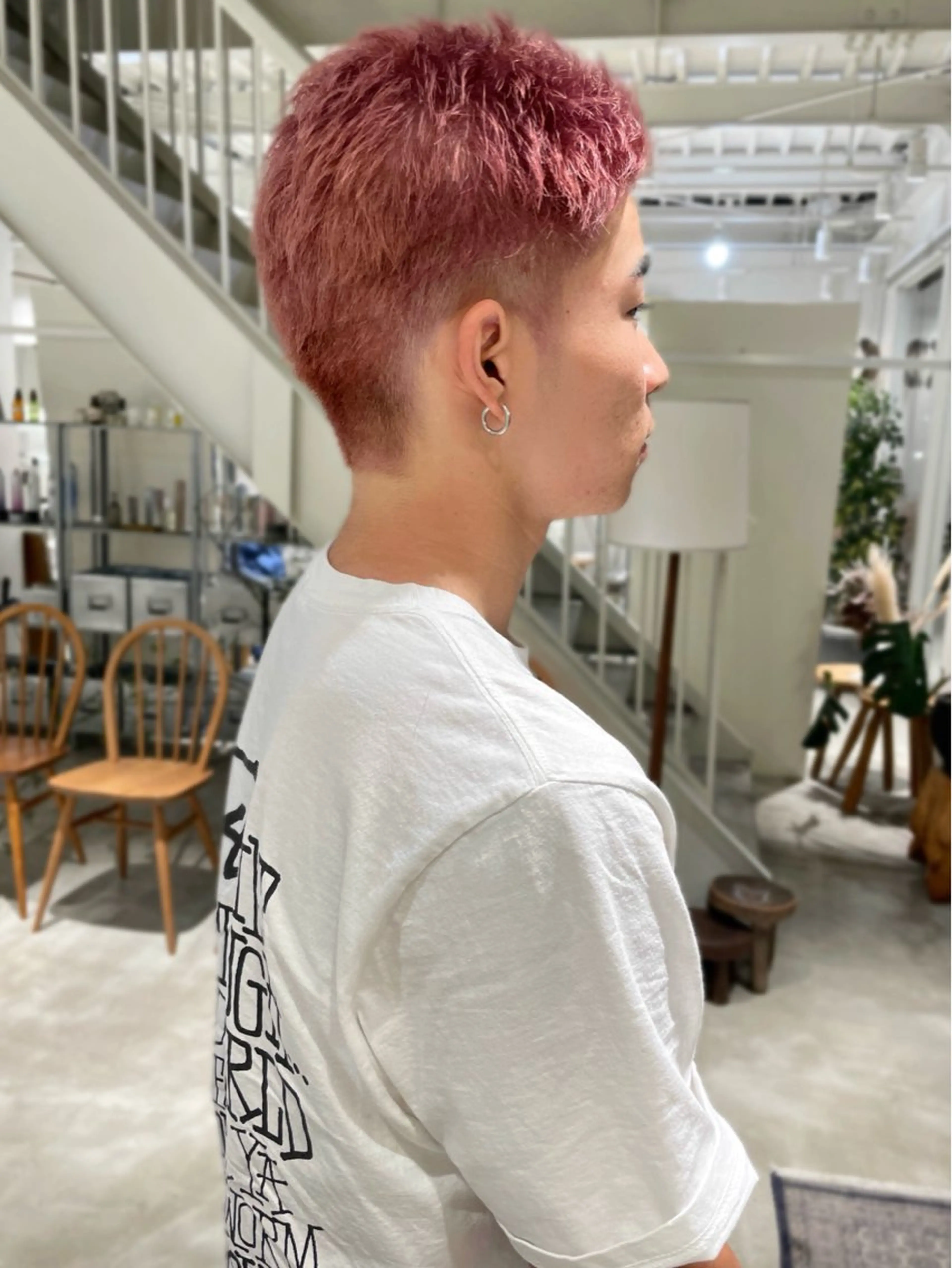 ショート カラー メンズ カット ヘアカラー 林 千聖のヘアスタイル