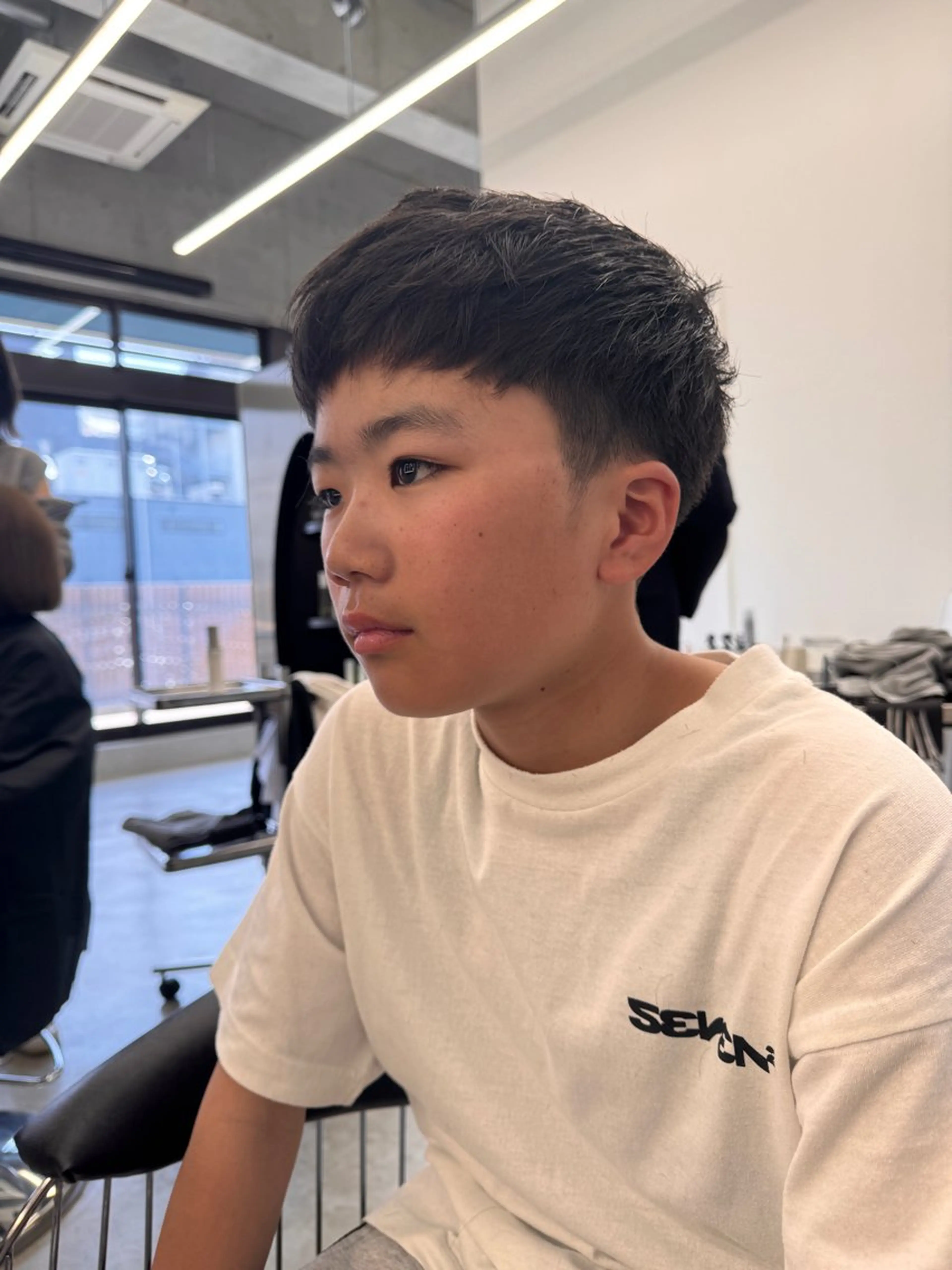 メンズ キッズ カット saki/メンズパー マ・デザインカラーのヘアスタイル