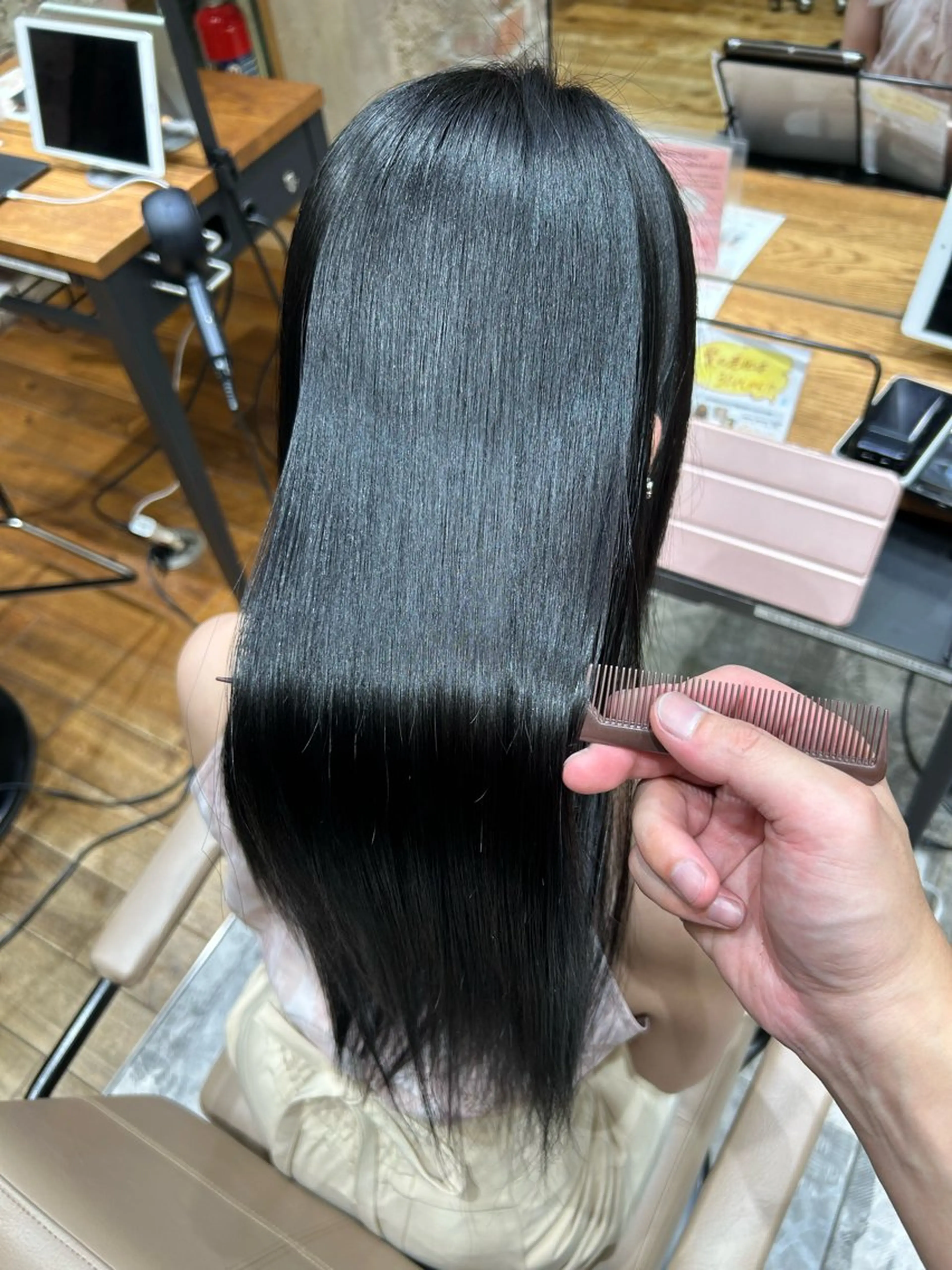 ロング カラー パーマ カット ヘアカラー 縮毛矯正 トリートメント 新宿✨顔周りカット 韓国ヘア/坂本亜裟海のヘアスタイル