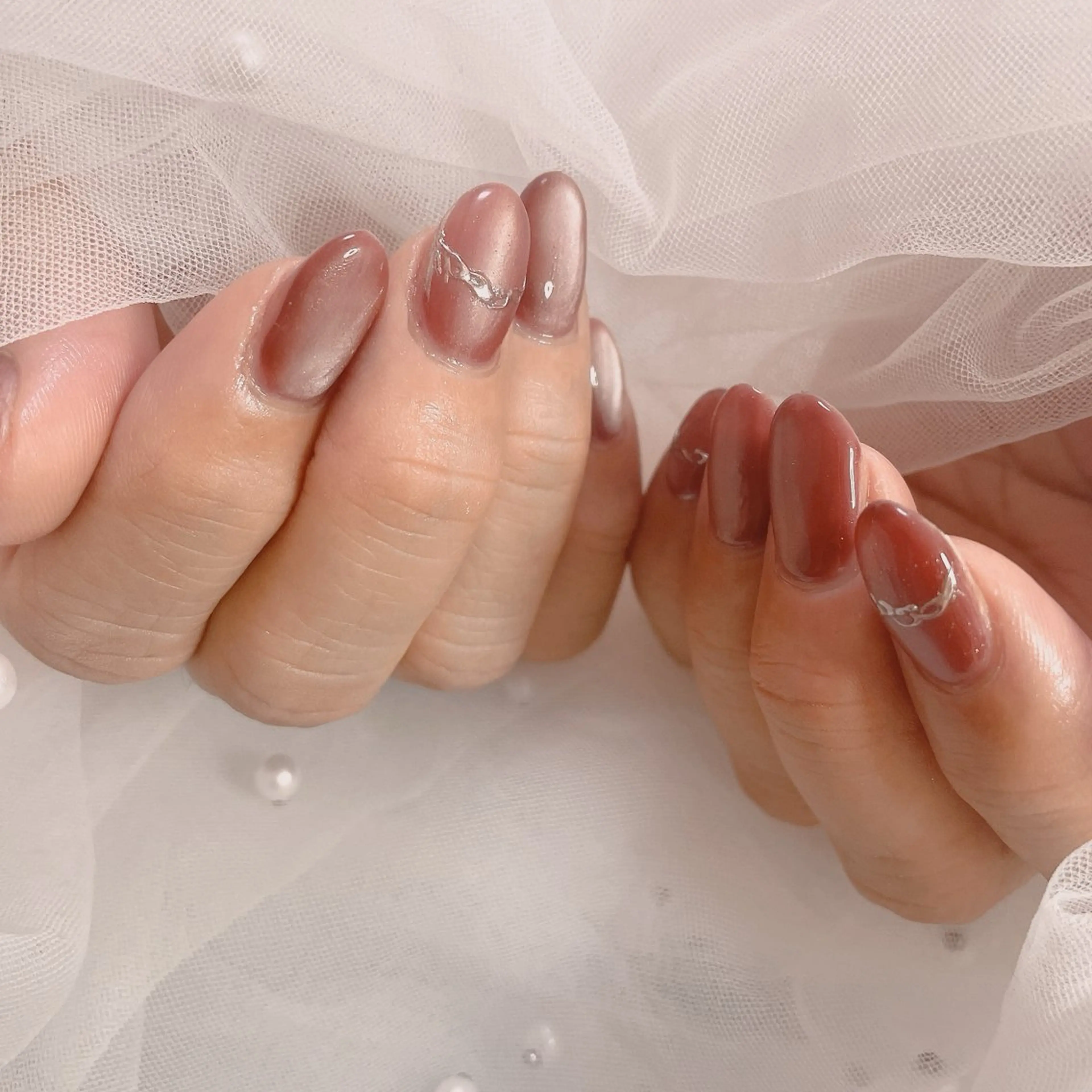 ネイル マグネットネイル ニュアンスネイル ハンドネイル ネイルサロン なっちゃん(古千谷)のネイルデザイン