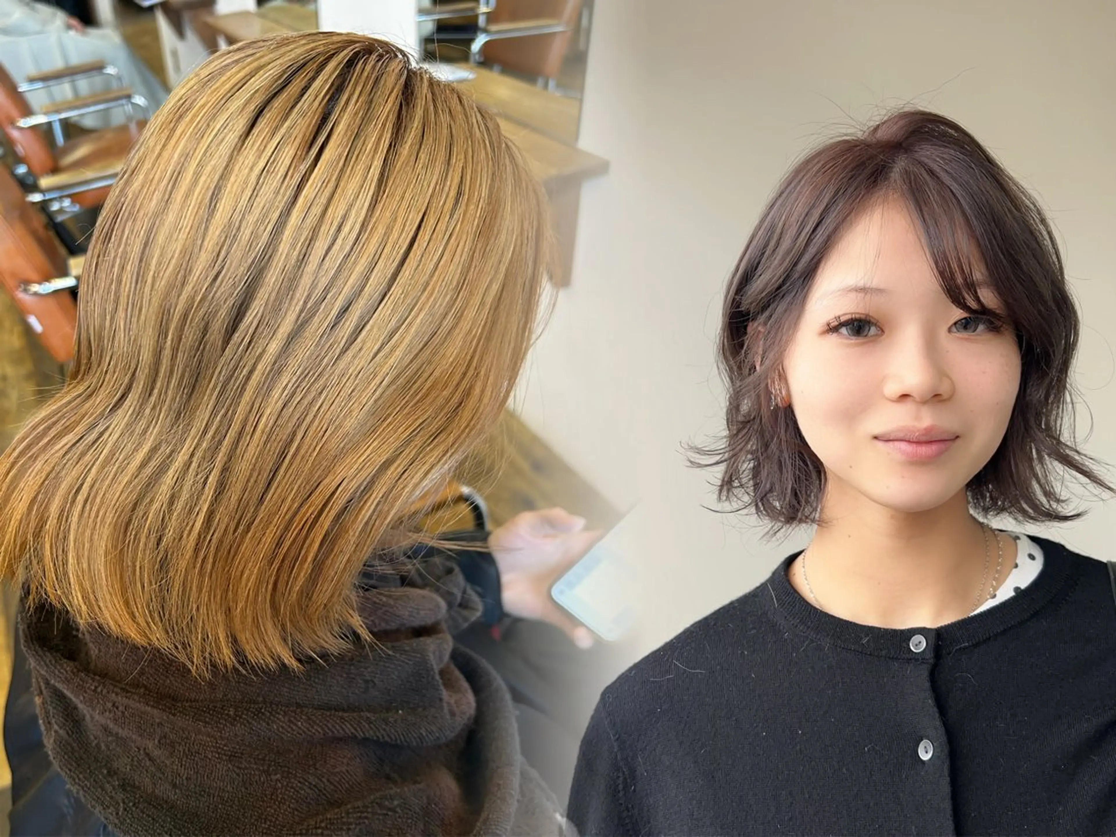 カラー 透明感カラー 学生 末廣 結音のヘアスタイル