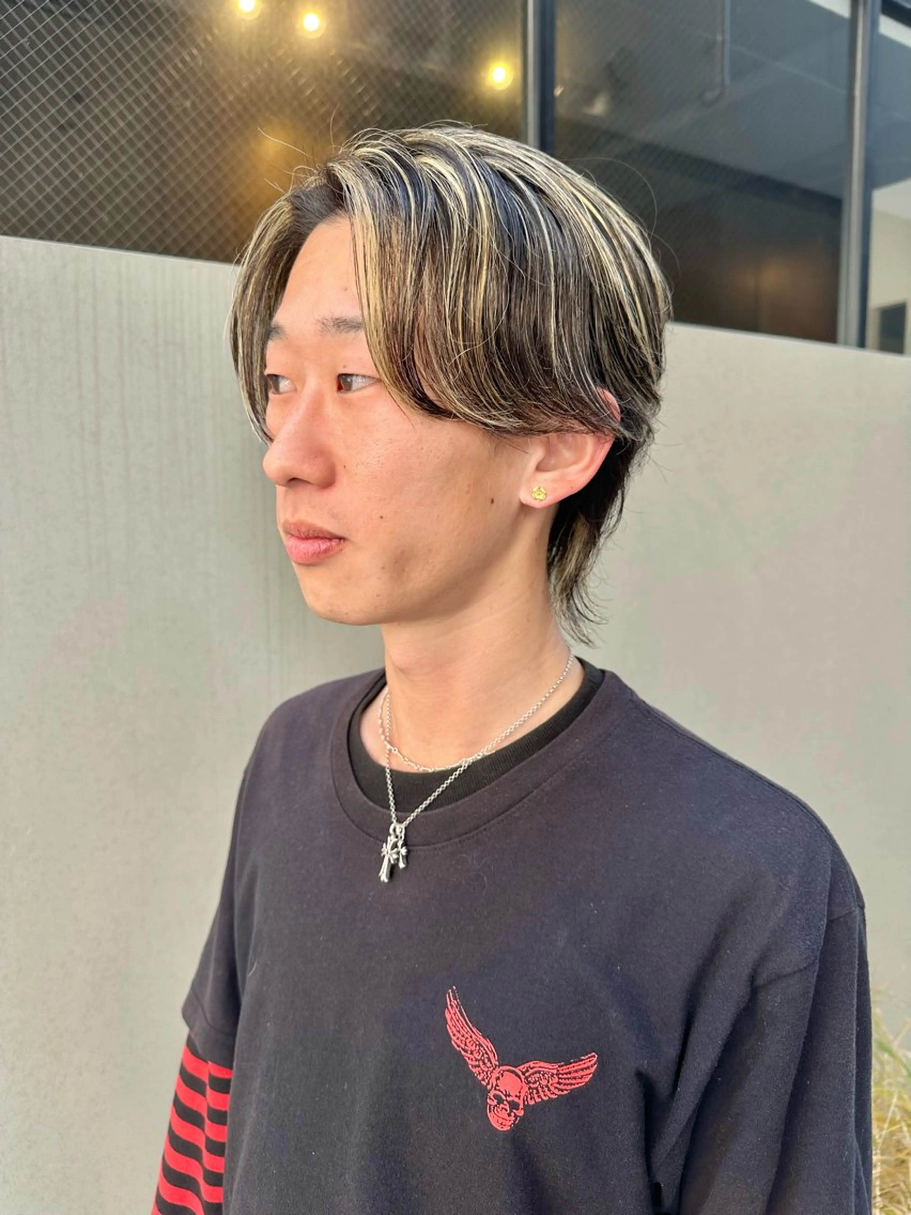 カラー メンズ センターパート メンズハイライト ハイライトカラー カット ヘアカラー 園冬稀/メンズカット /メンズパーマのヘアスタイル