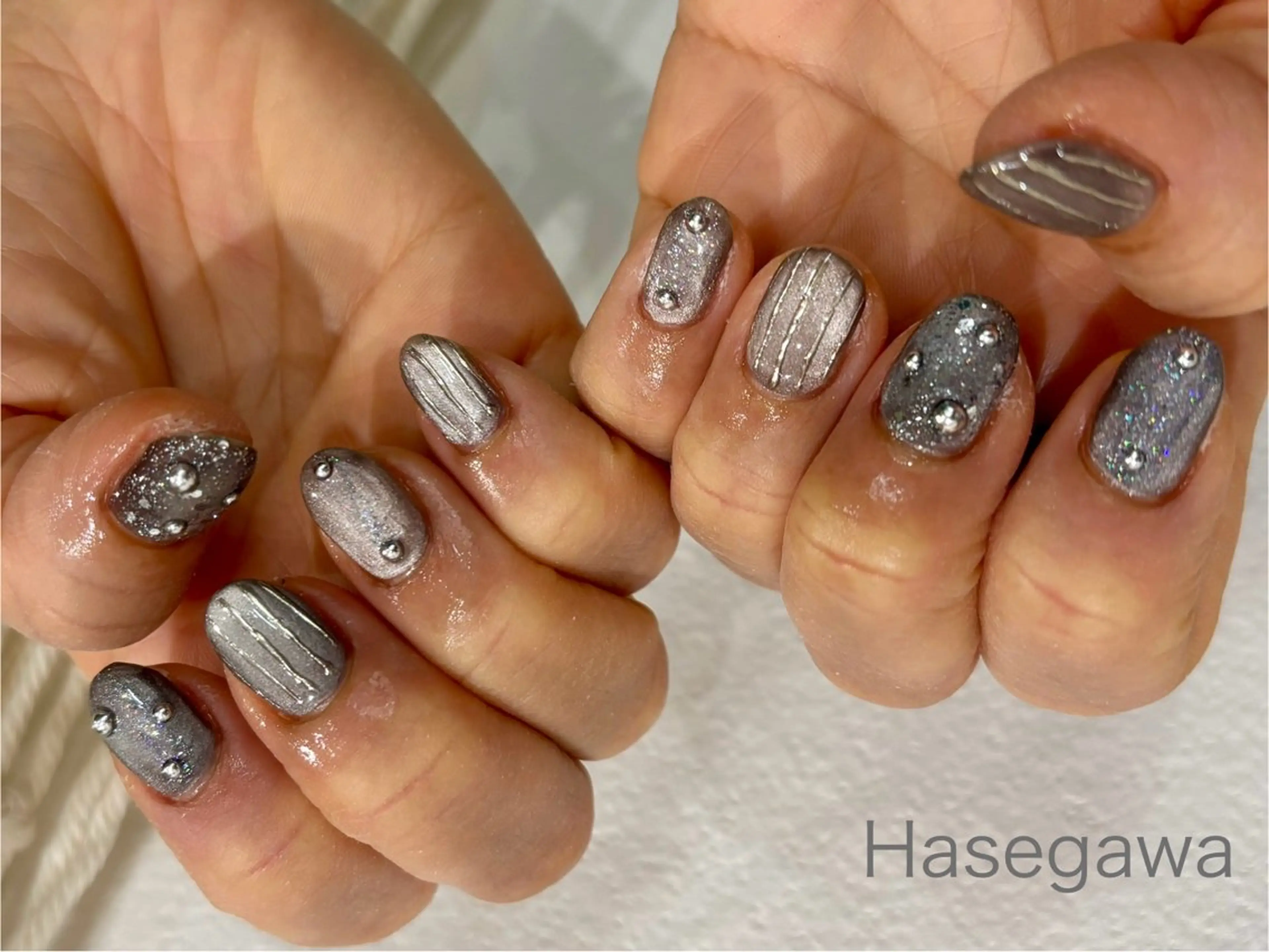 ネイル アートネイル マグネットネイル ミラーネイル ハンドネイル DROP所属・DROP 長谷川のネイルデザイン