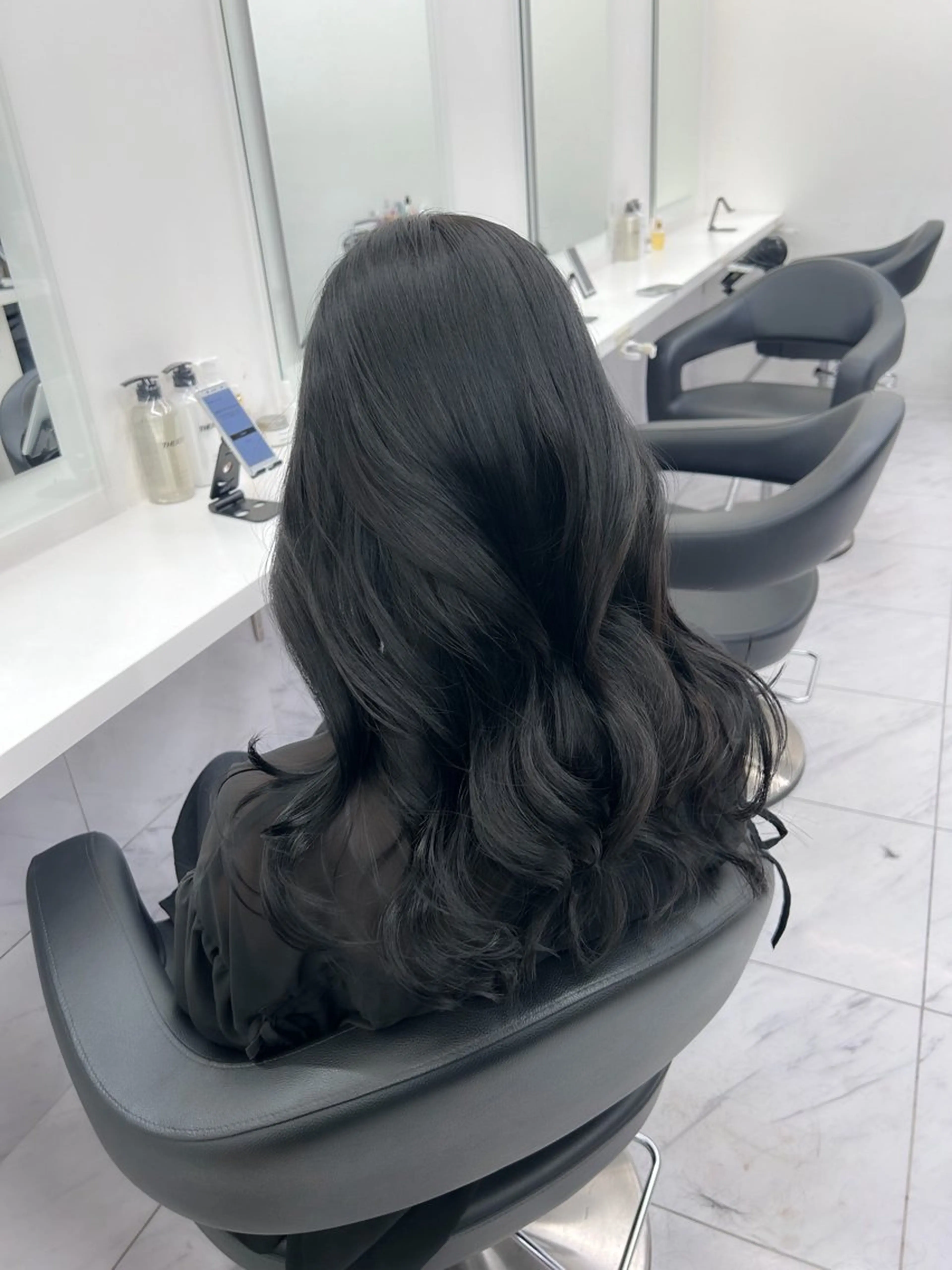 ロング カラー パーマ ヘアアレンジ メンズ キッズ ブリーチなしカラー/ ブラウン/レイヤーのヘアスタイル