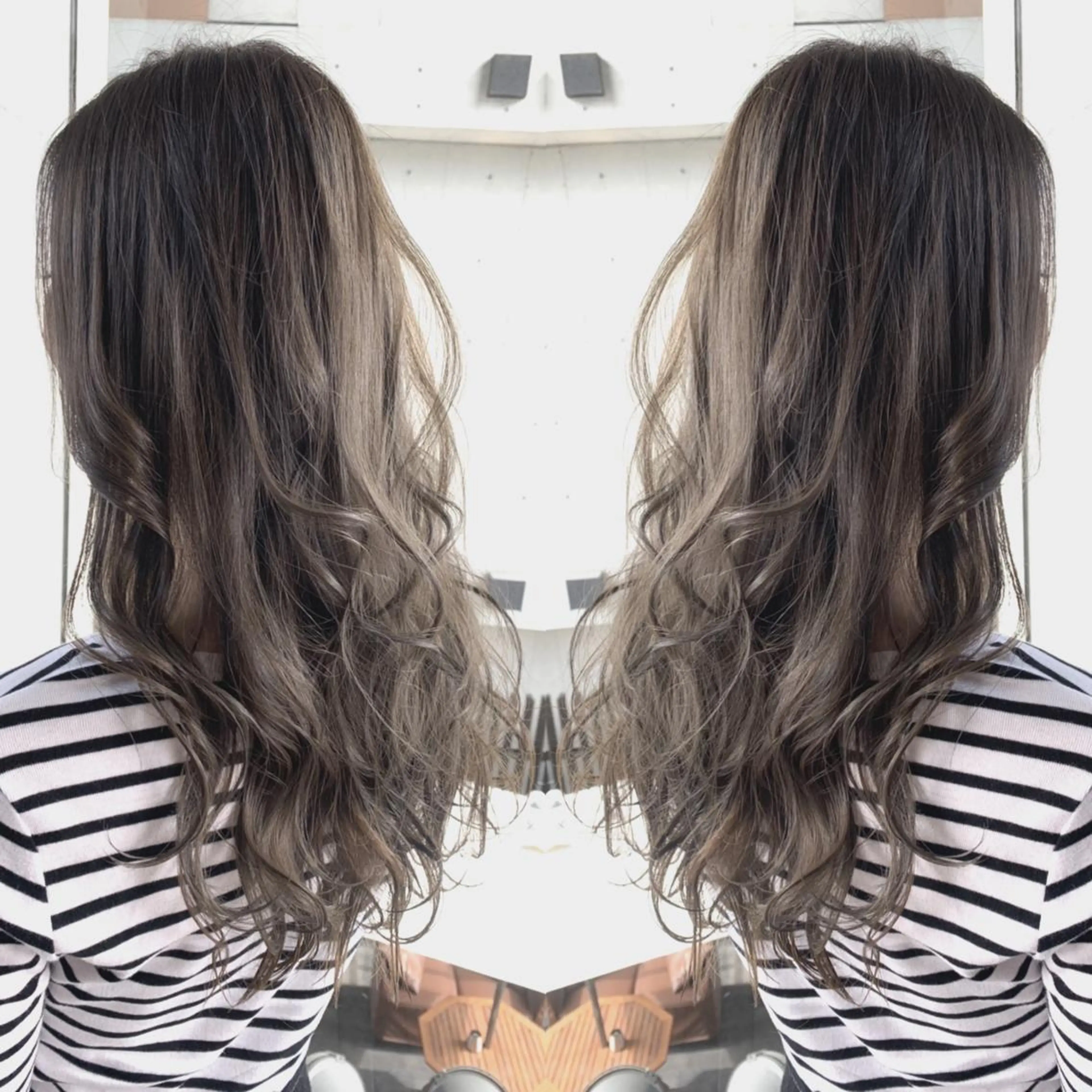 ロング カラー グレージュ Merci メルシー 福岡、今泉のヘアスタイル