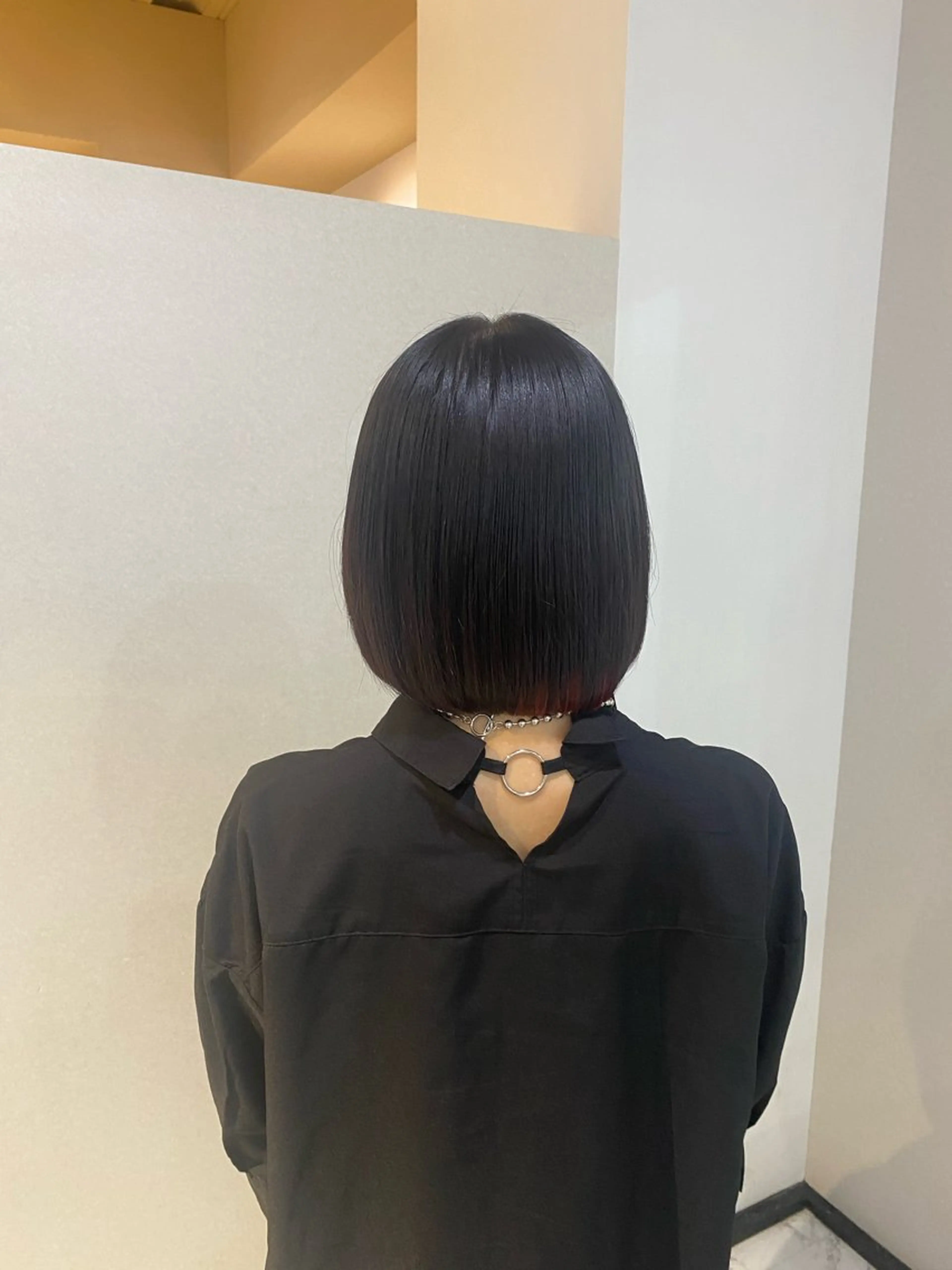 ミディアム 切りっぱなしボブ ボブ ハナダ メイのヘアスタイル