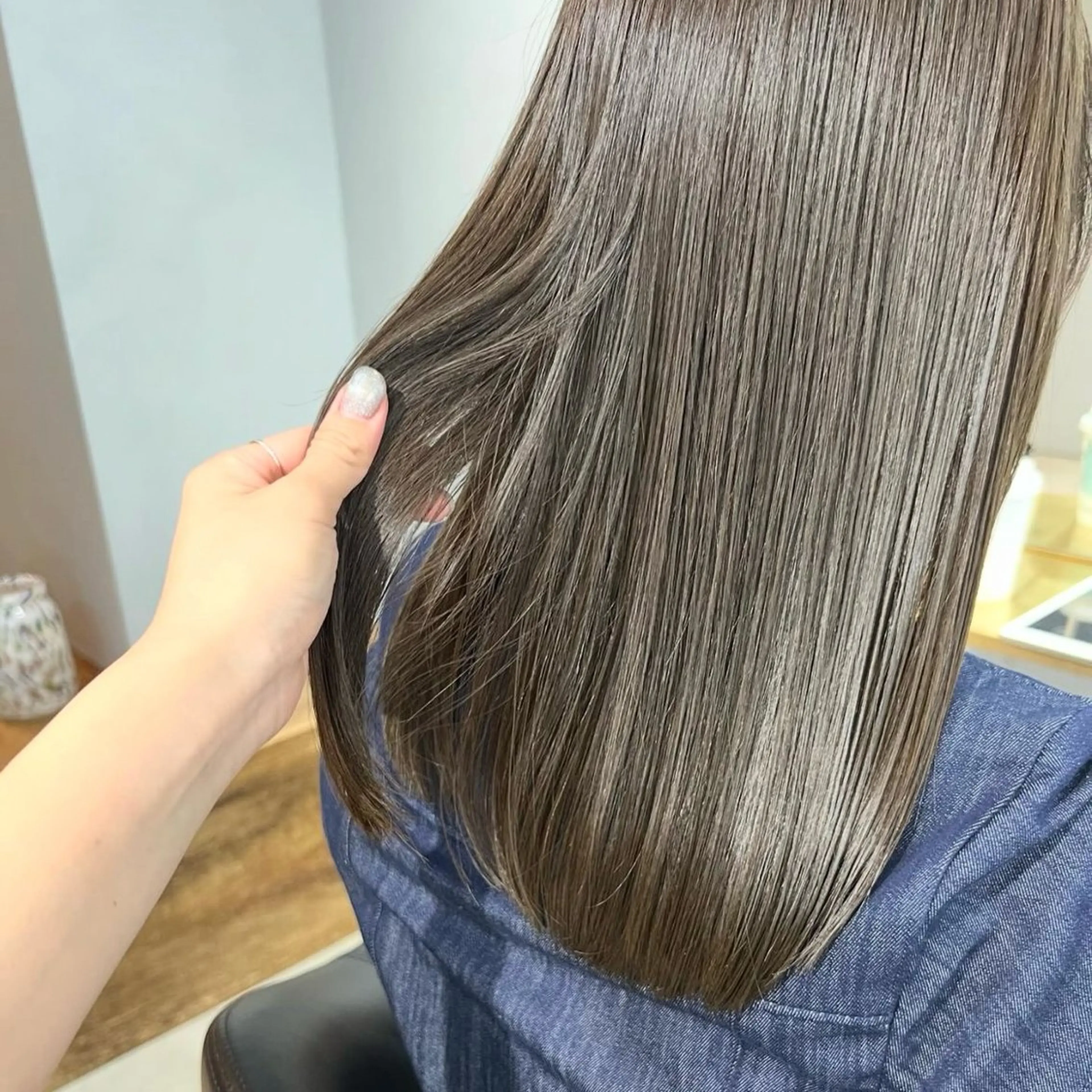 セミロング カラー カット ヘアカラー トリートメント akane/ボブ /オリーブベージュのヘアスタイル