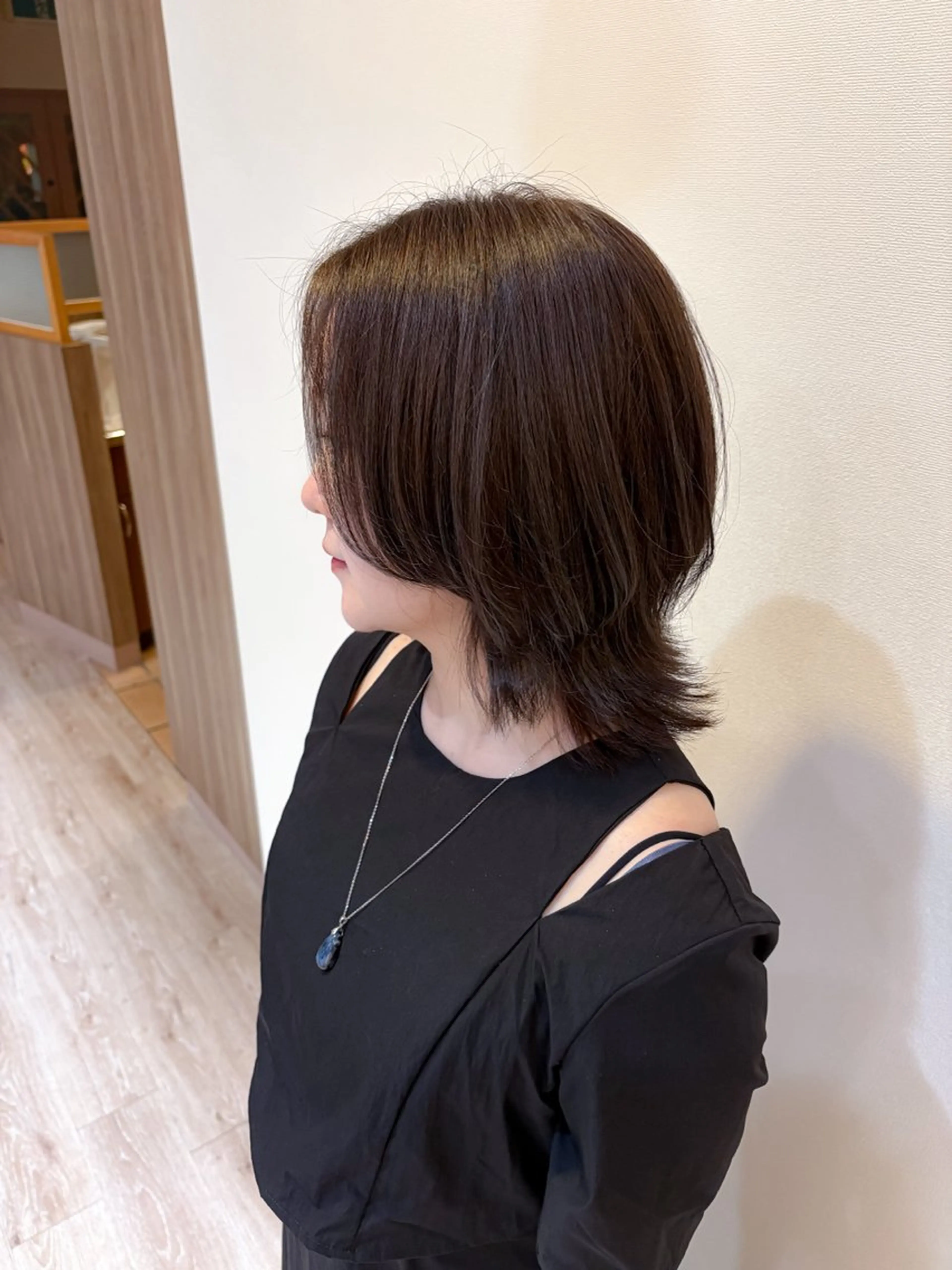 ミディアム ボブ くびれヘア レイヤーカット 石平 暖のヘアスタイル