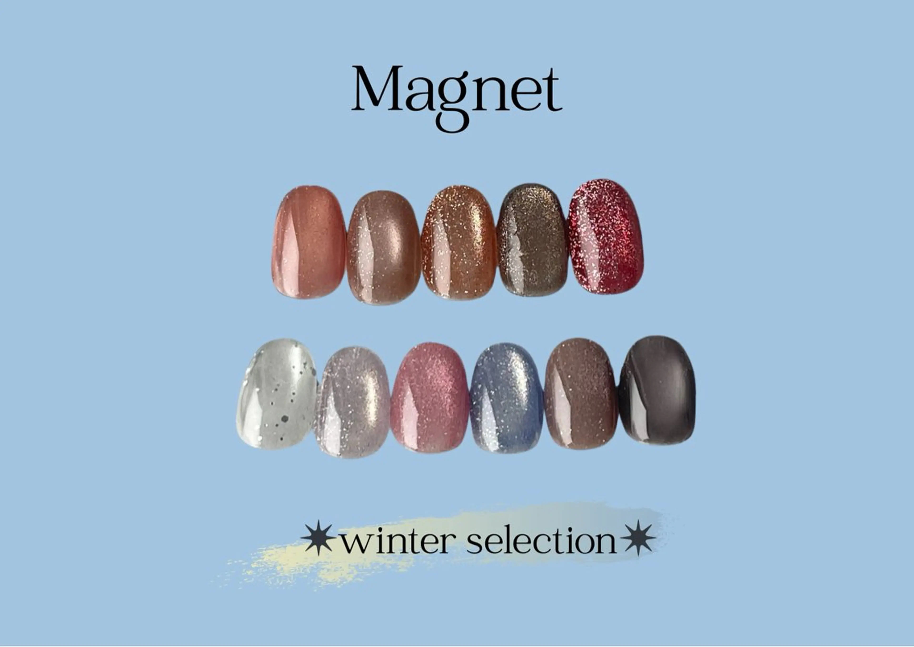 ネイル マグネットネイル ハンドネイル LEGIT nail AKARIのネイルデザイン