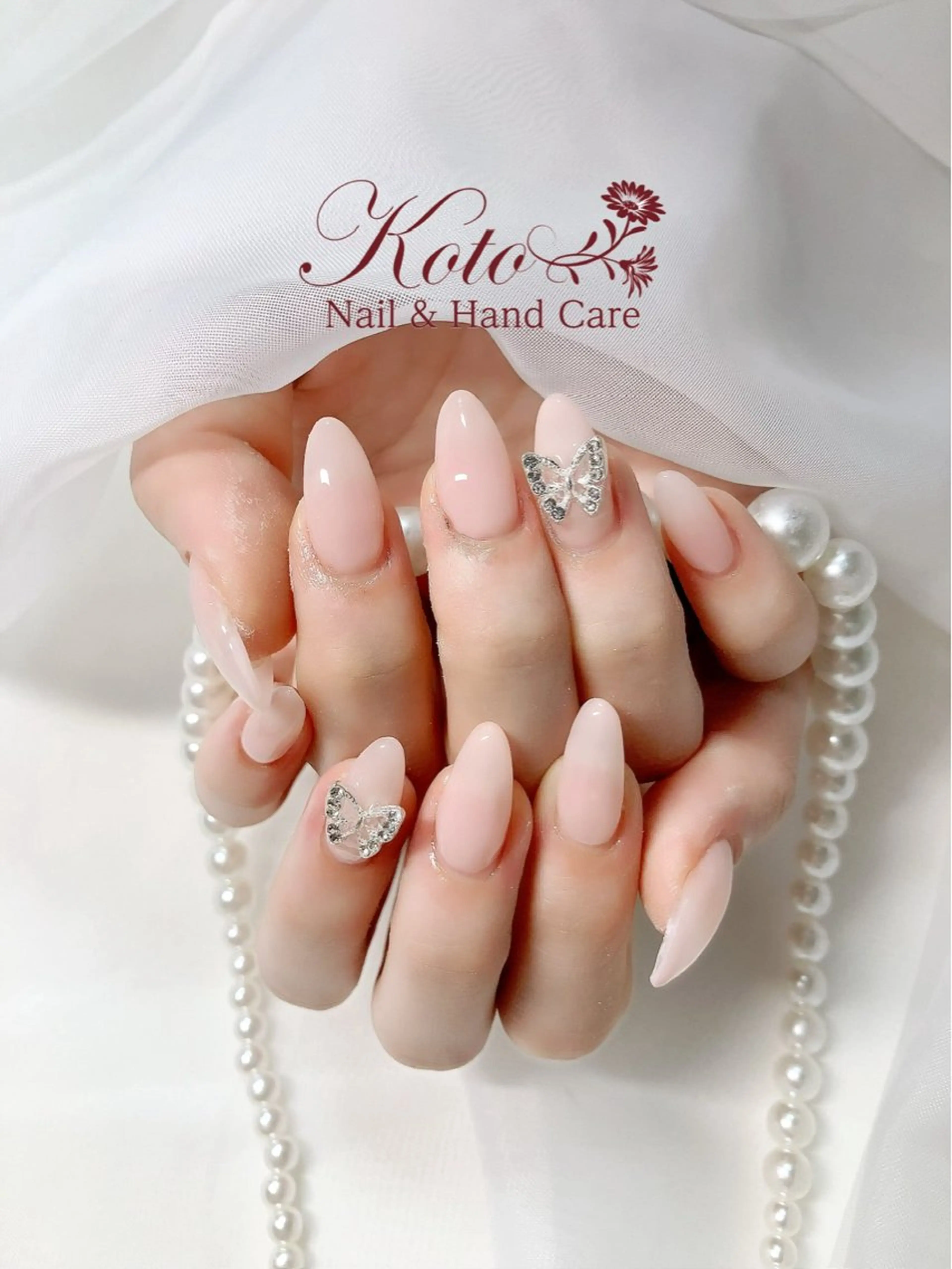 ネイル 長さ出し ジェルネイル 持ち込み ニュアンスネイル 赤色 ハンドネイル Nail Salon KOTOのネイルデザイン