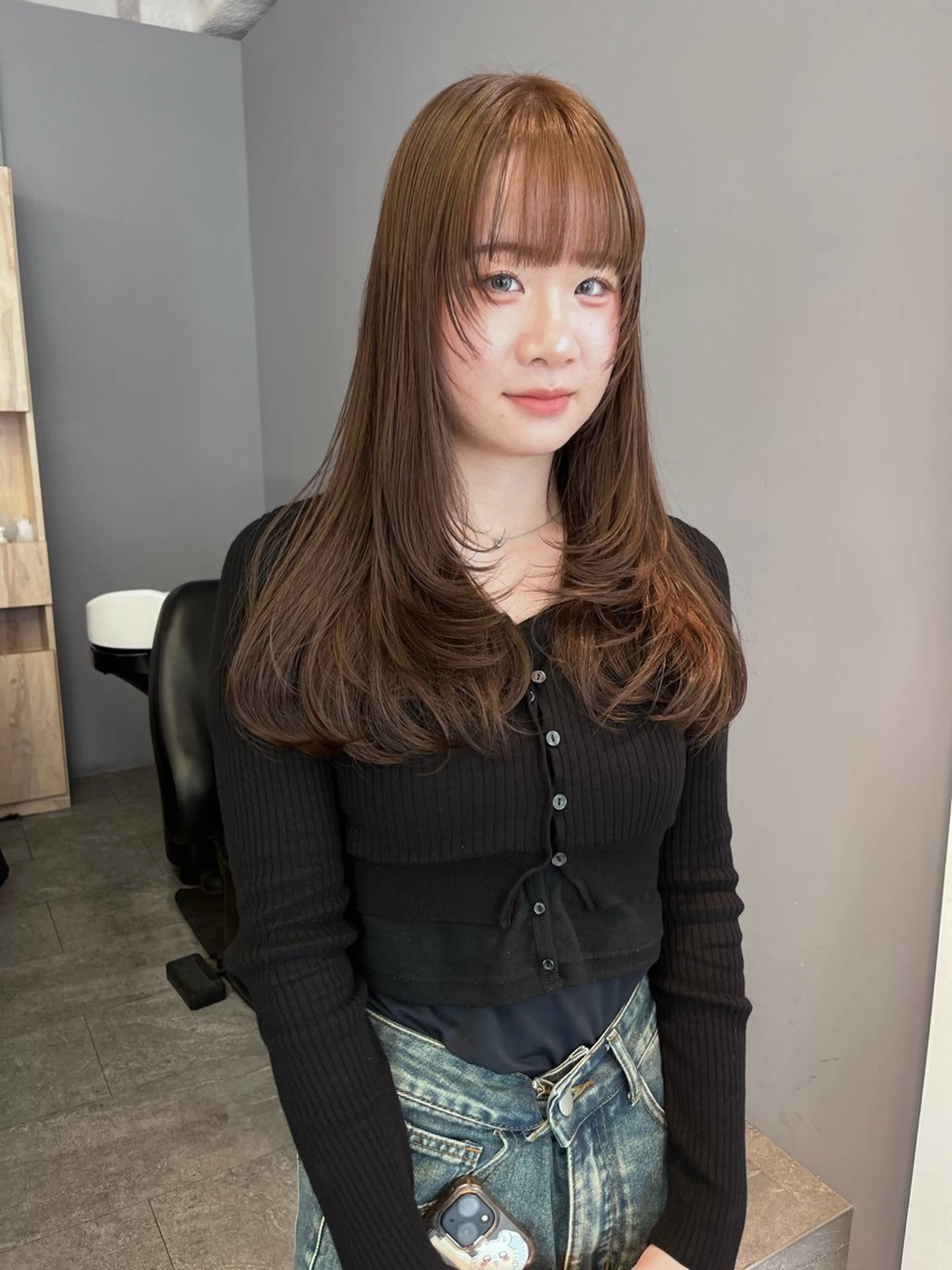 ロング 髪質改善 ヘアカラー Yui⭐️ 透け感カラーのヘアスタイル