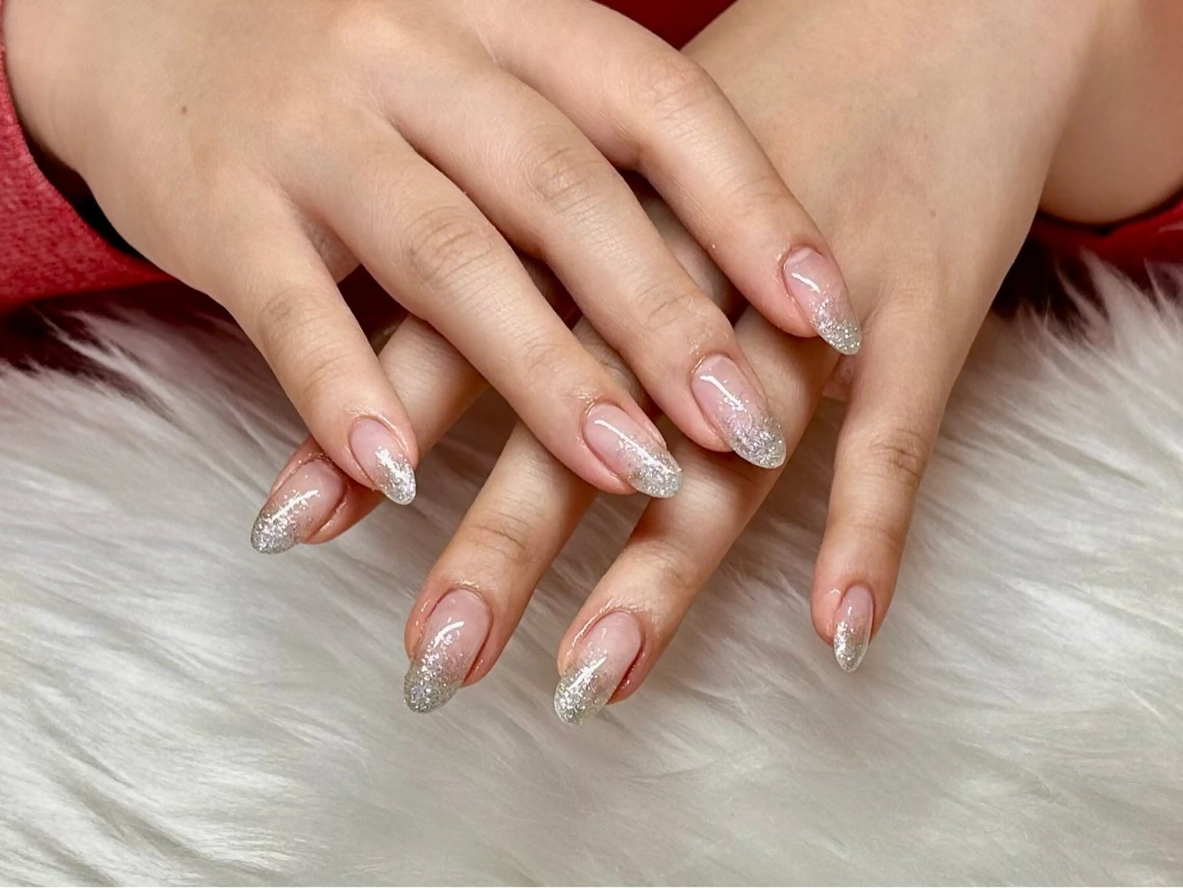 ネイル 長さ出し グラデーション ラメ(グリッター) ラメグラデーション Nailfy’s ナミ💓のネイルデザイン