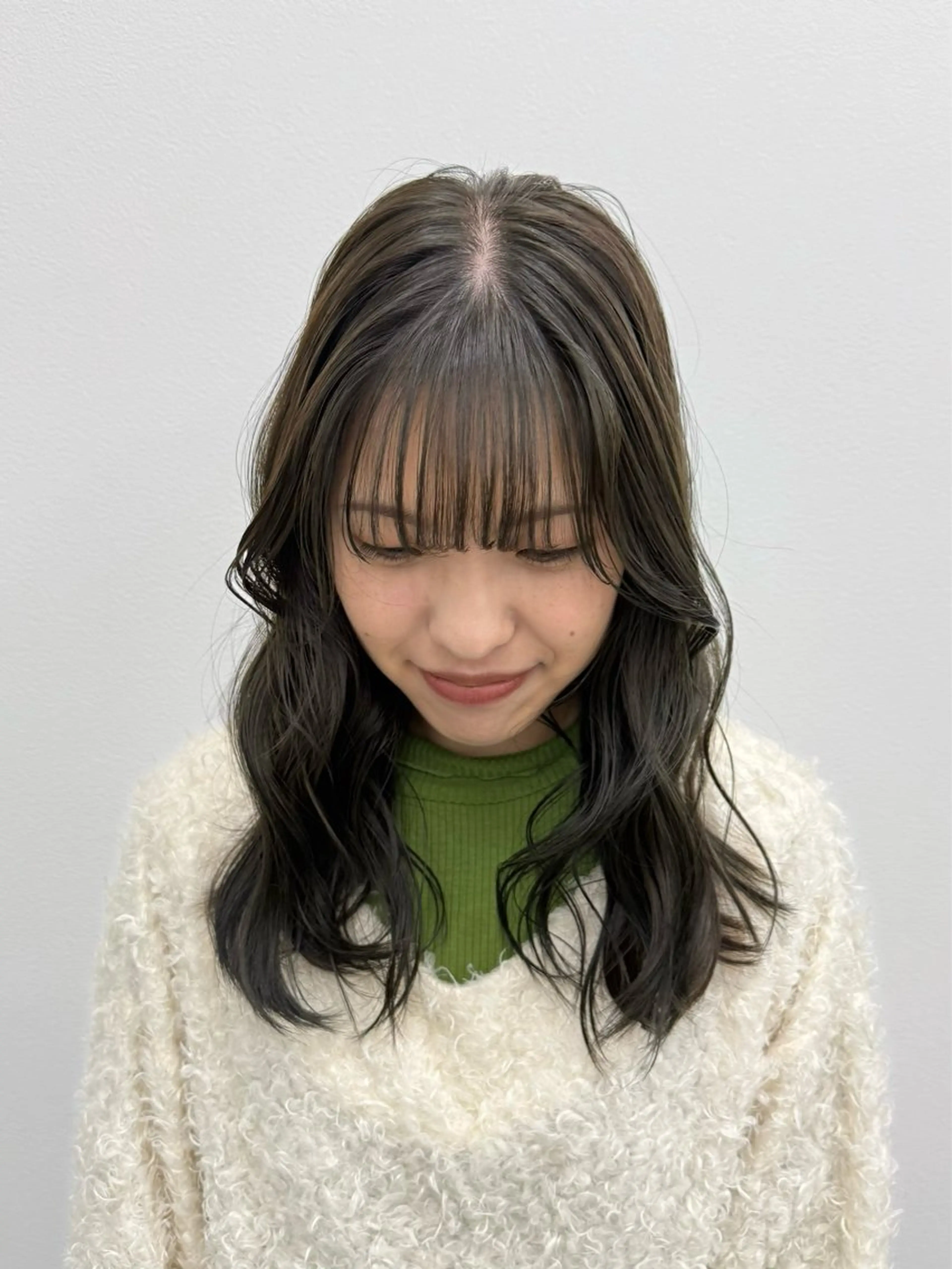 ロング カラー オリーブカラー カット ヘアカラー トリートメント era所属・azumi/ボブ/暖 色/オリーブ/縮毛のヘアスタイル