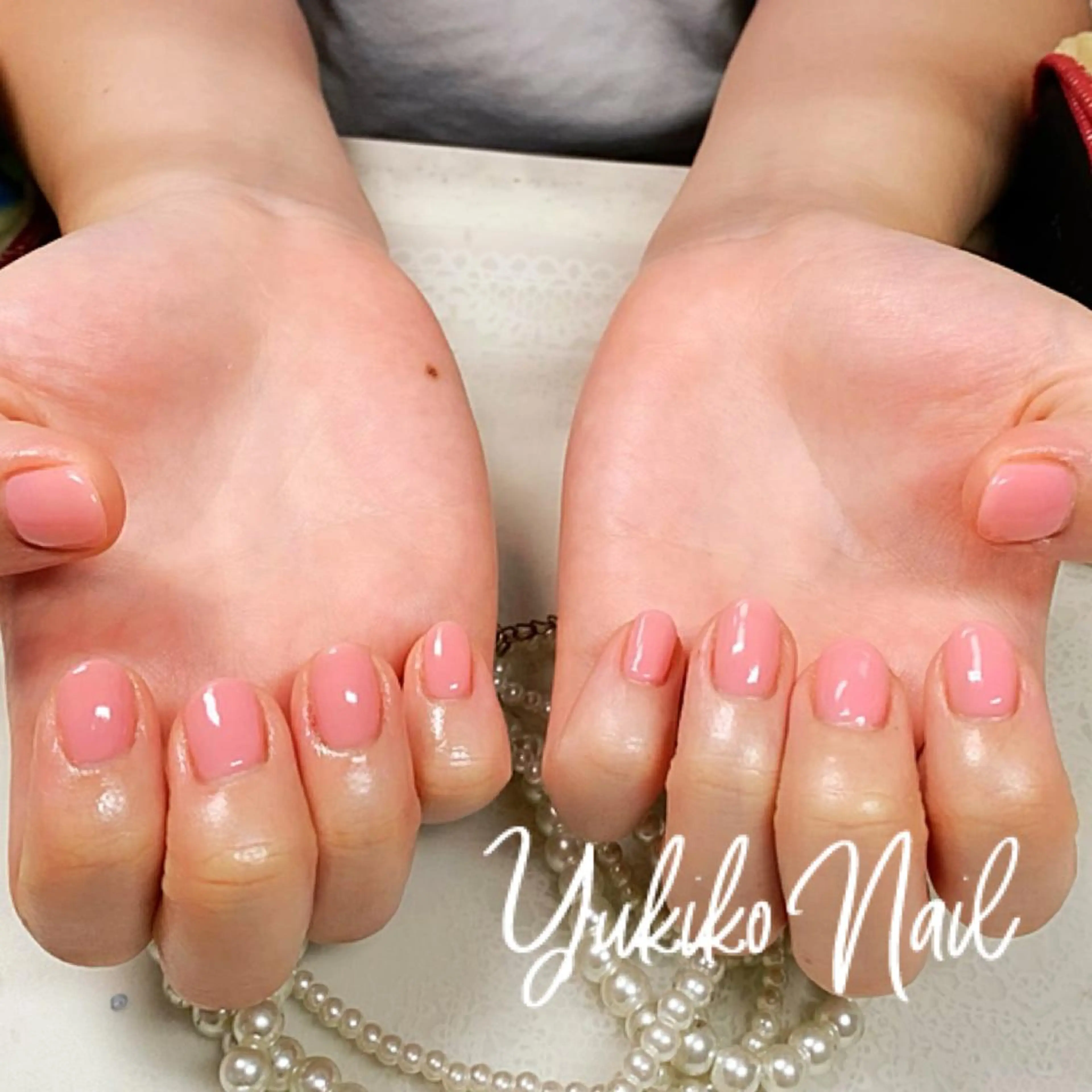 ネイル ワンカラーネイル ピンク ハンドネイル ユキコ ネイルのネイルデザイン