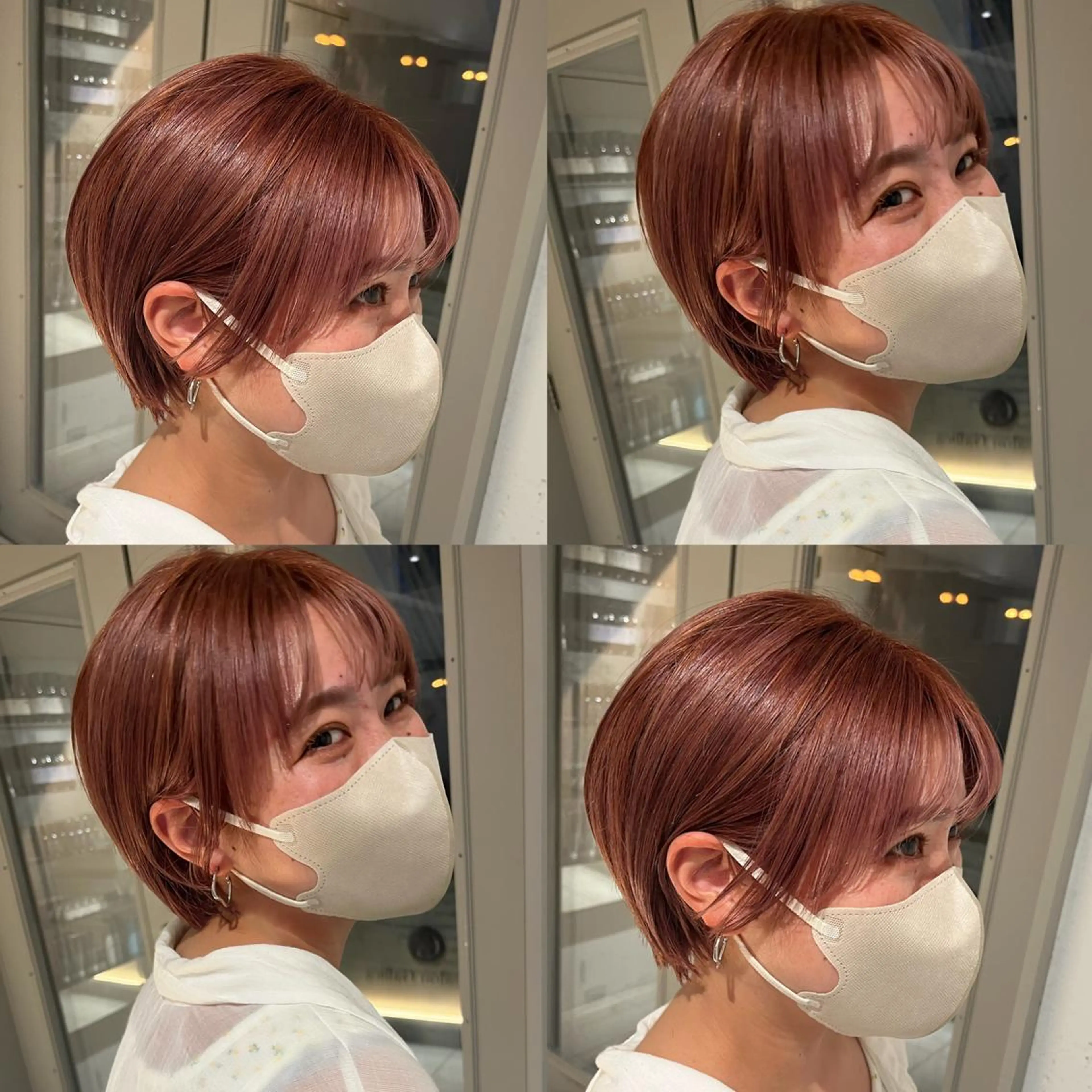 ショート カラー ハンサムショート 丸みショート ベージュカラー ハイトーンカラー ラベンダーカラー カット ヘアカラー トリートメント ヘッドスパ ヘアセット カジュアルを女っぽく 𝗮𝘆𝗮𝗰𝗼のヘアスタイル