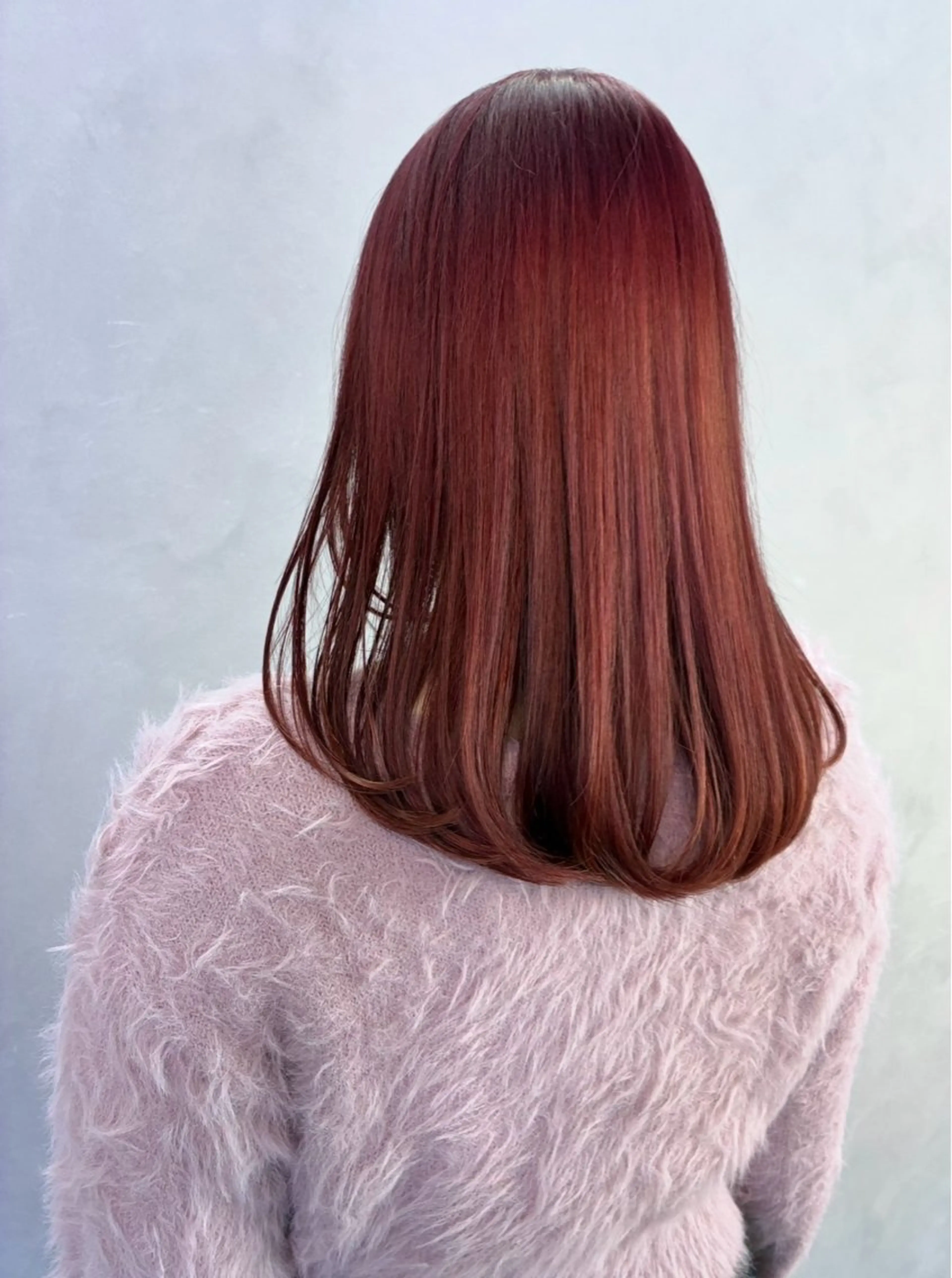 セミロング カラー ブリーチ ブラウンカラー ケアカラー ダブルカラー レッドカラー 松野 有美香のヘアスタイル