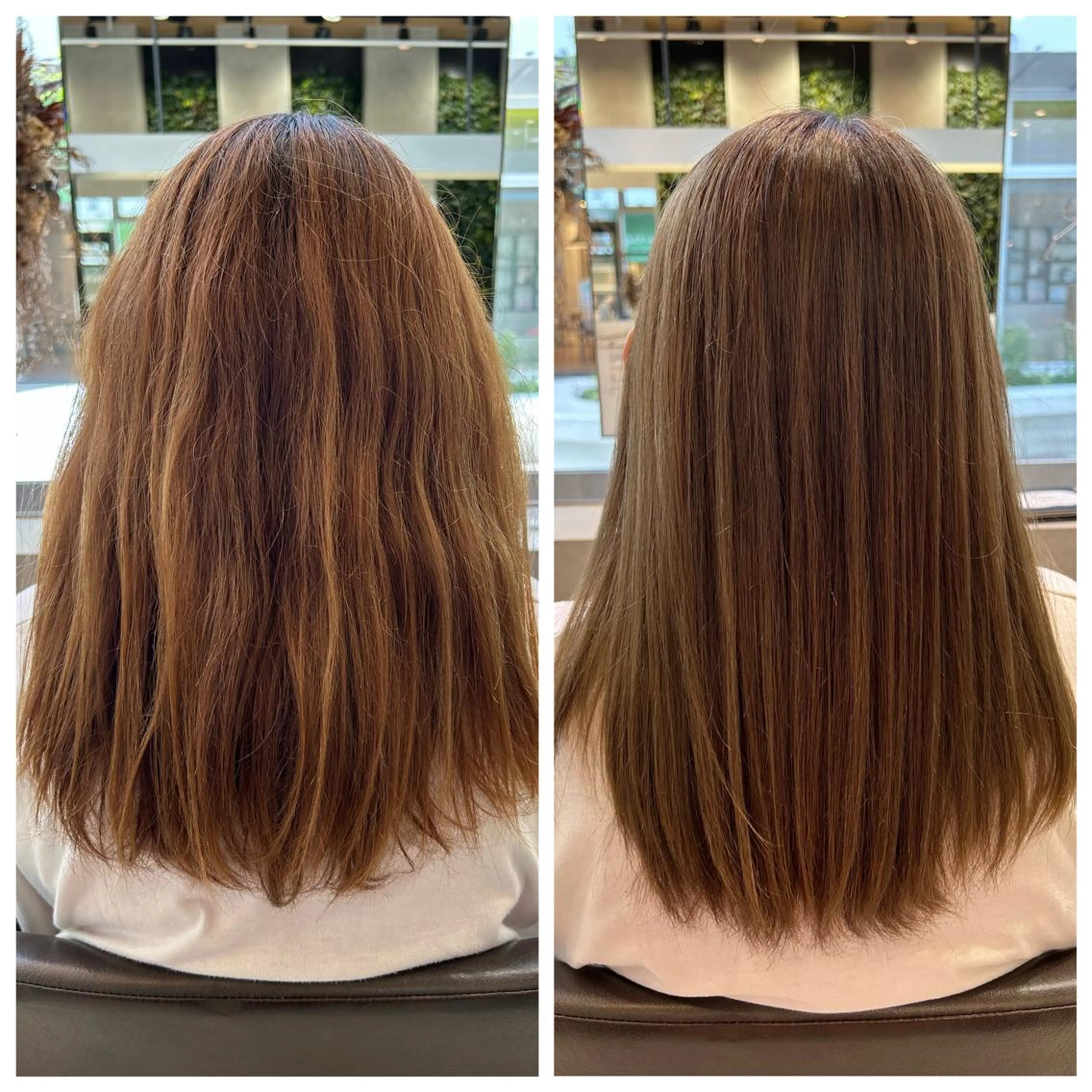セミロング カット 縮毛矯正 透明感カラー♡ Mahoのヘアスタイル