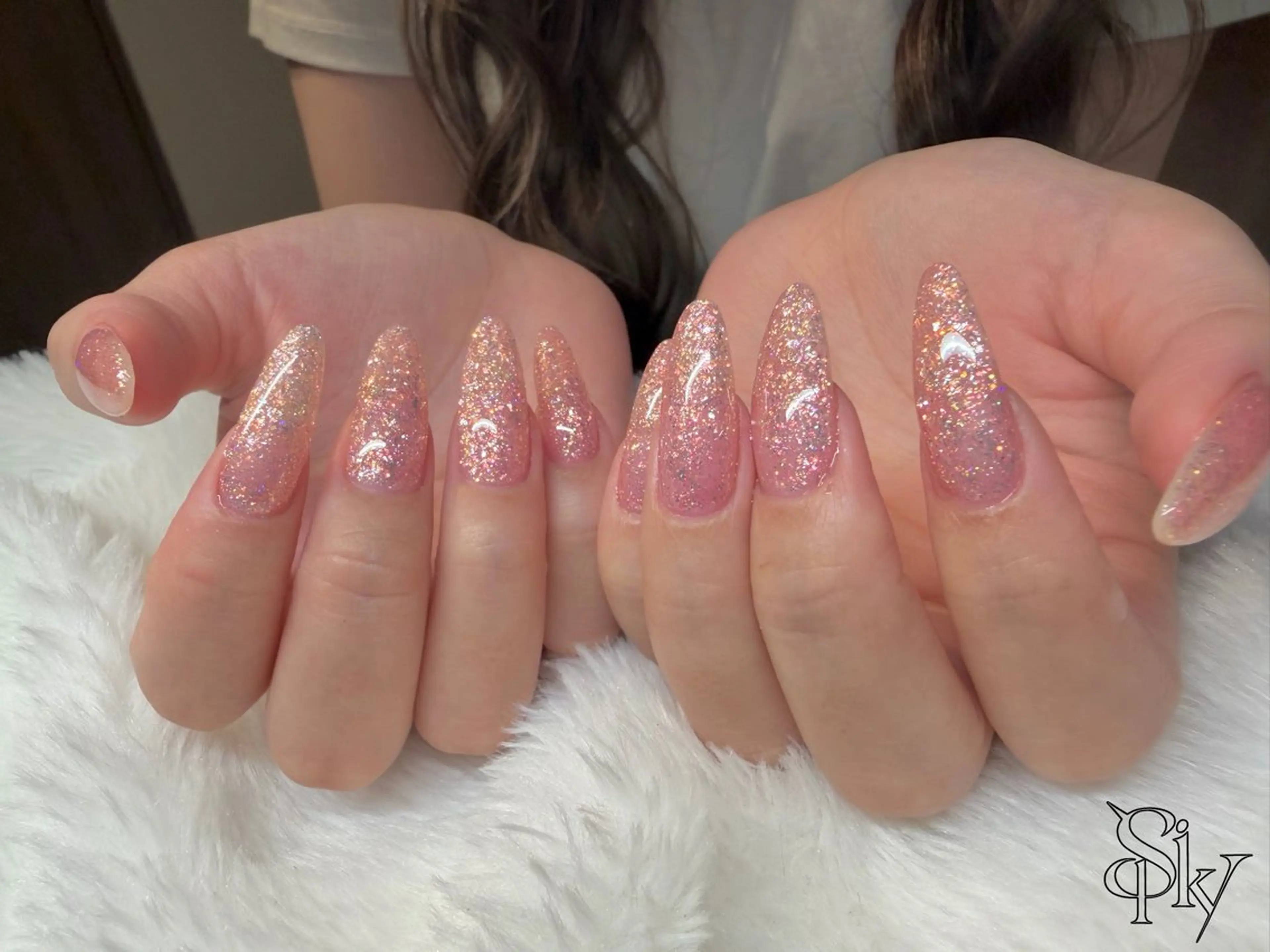 ネイル 長さ出し ジェルネイル ハンドネイル Spiky とうげ ふうかのネイルデザイン