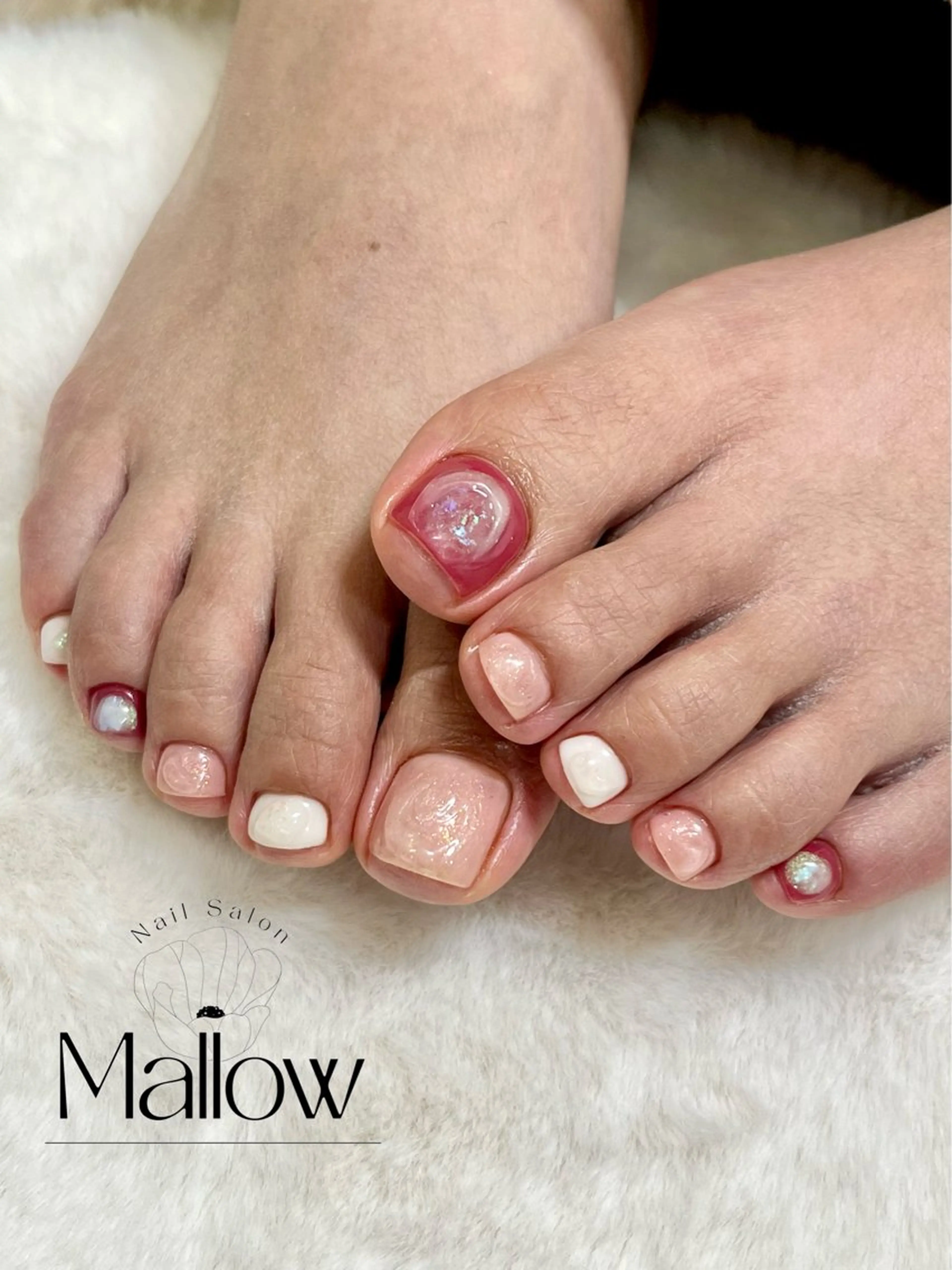 ネイル フットネイル ニュアンスネイル Mallow nailのネイルデザイン