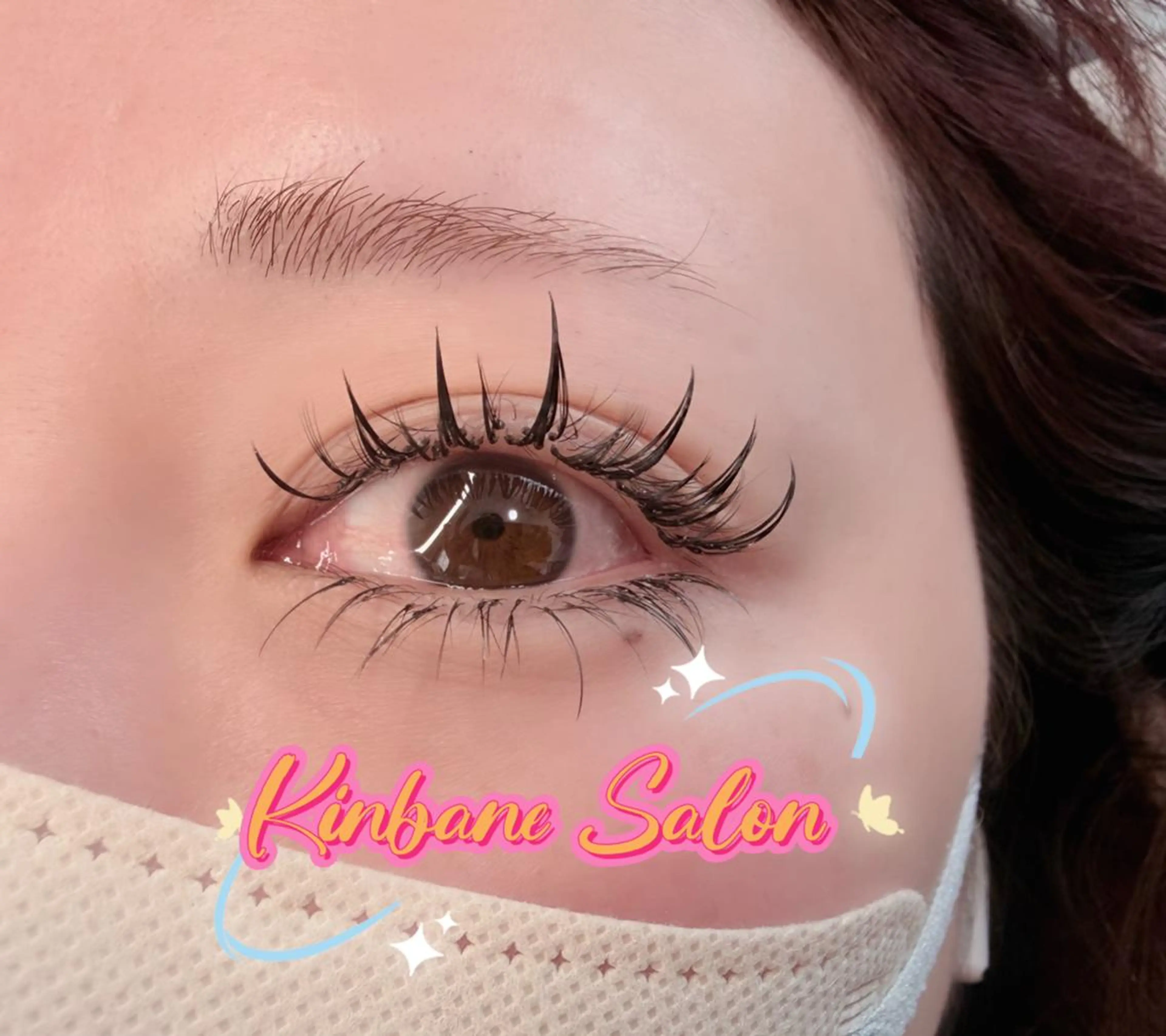 マツエク・マツパ 韓国風マツエク パリジェンヌラッシュリフト まつげパーマ 下まつげエクステ 一重×まつ毛パーマ 東 奈那のマツエク・マツパデザイン