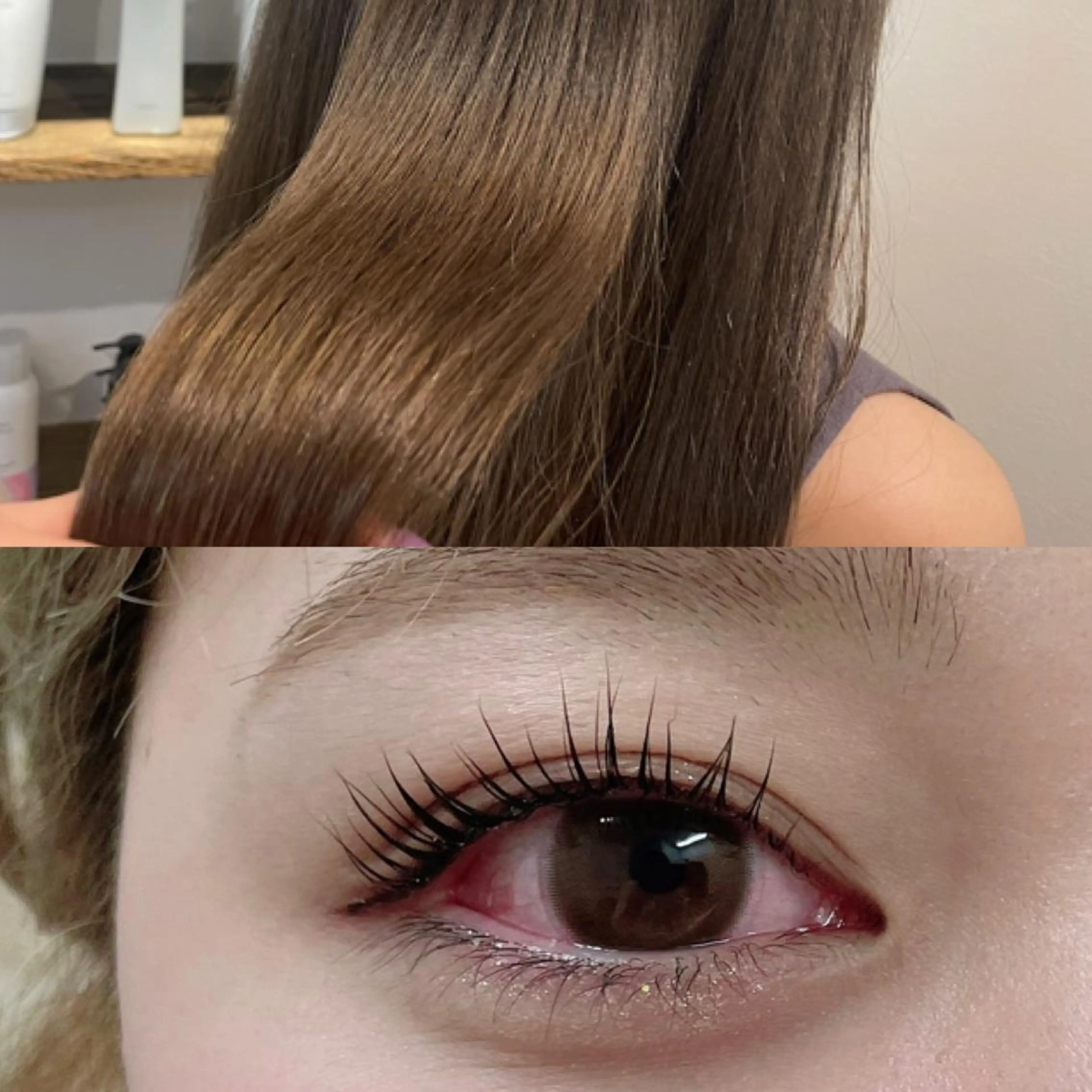 セミロング カラー マツエク・マツパ セミロングパーマ 一重×まつ毛パーマ 山本 愛永のヘアスタイル