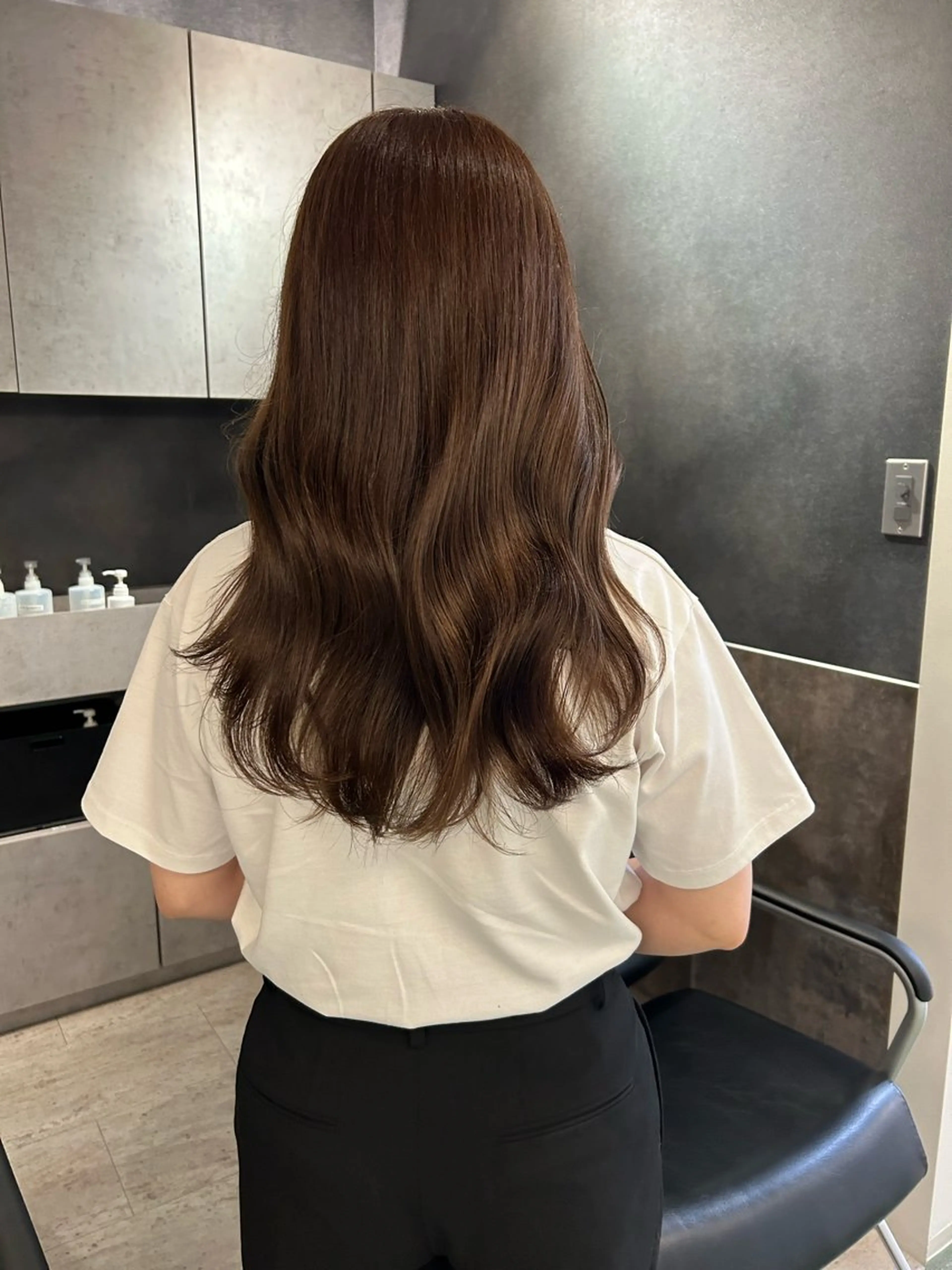 ロング カラー ベージュカラー 透明感カラー オリーブベージュ ピンクカラー ピンクベージュ カット ヘアカラー SAKINO． ベージュカラーのヘアスタイル