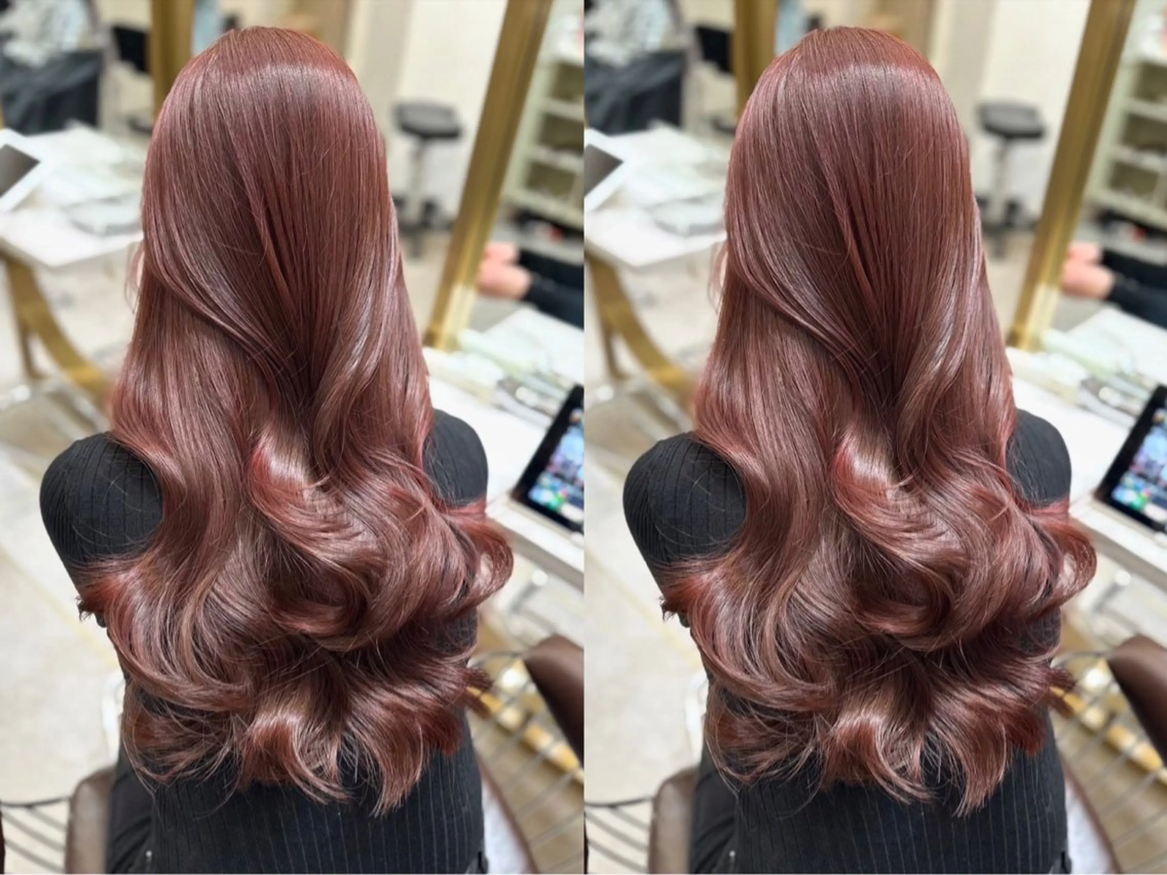 セミロング カラー ブリーチ ブラウンカラー 透明感カラー ブリーチなしカラー レッドカラー 【博多髪質改善】 吉村　清志のヘアスタイル