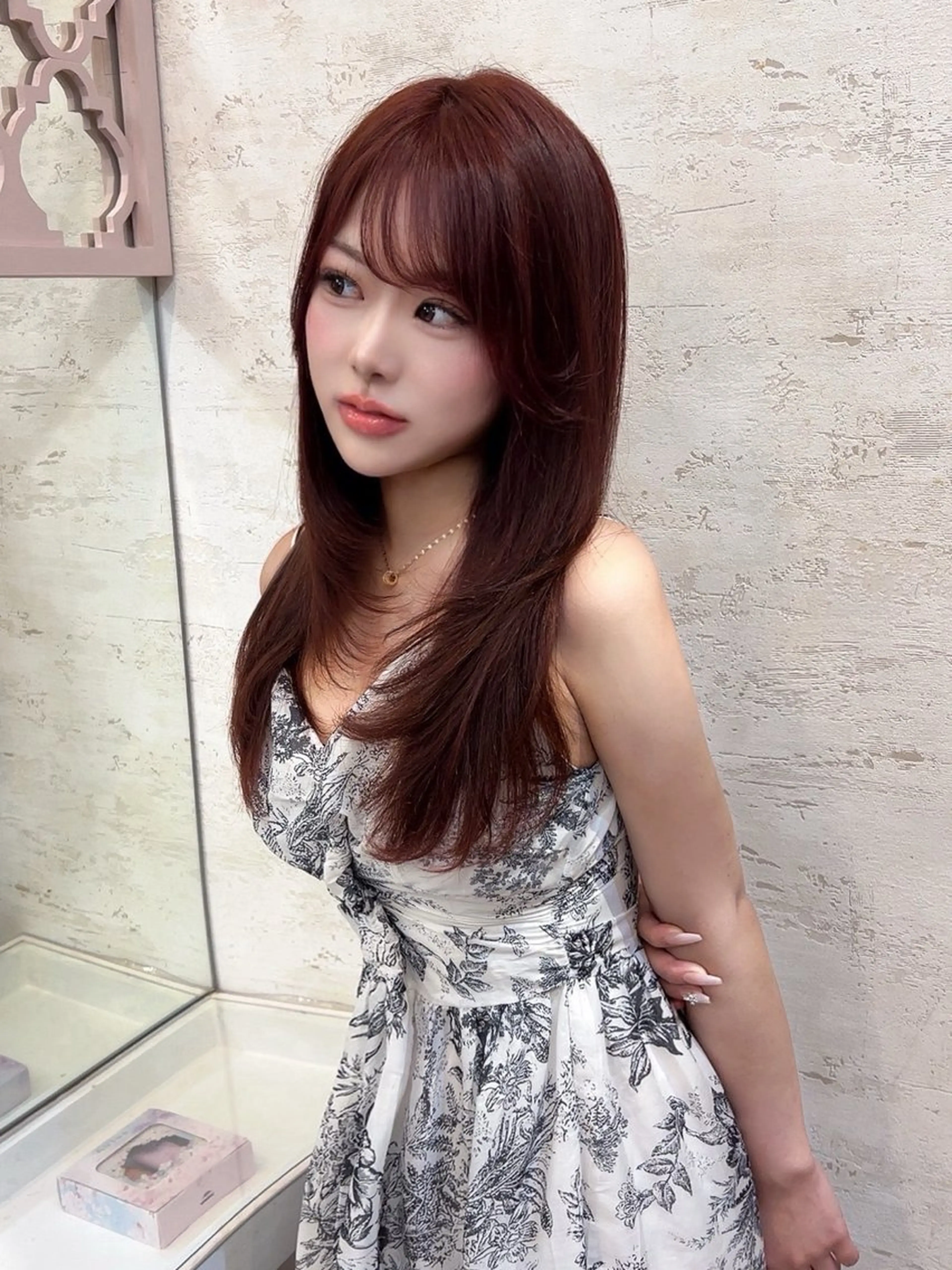 ロング 縮毛矯正/ブリーチ なしダブルカラー輝希のヘアスタイル